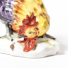Painted Porcelain Rooster, Germany, Late 19th Century