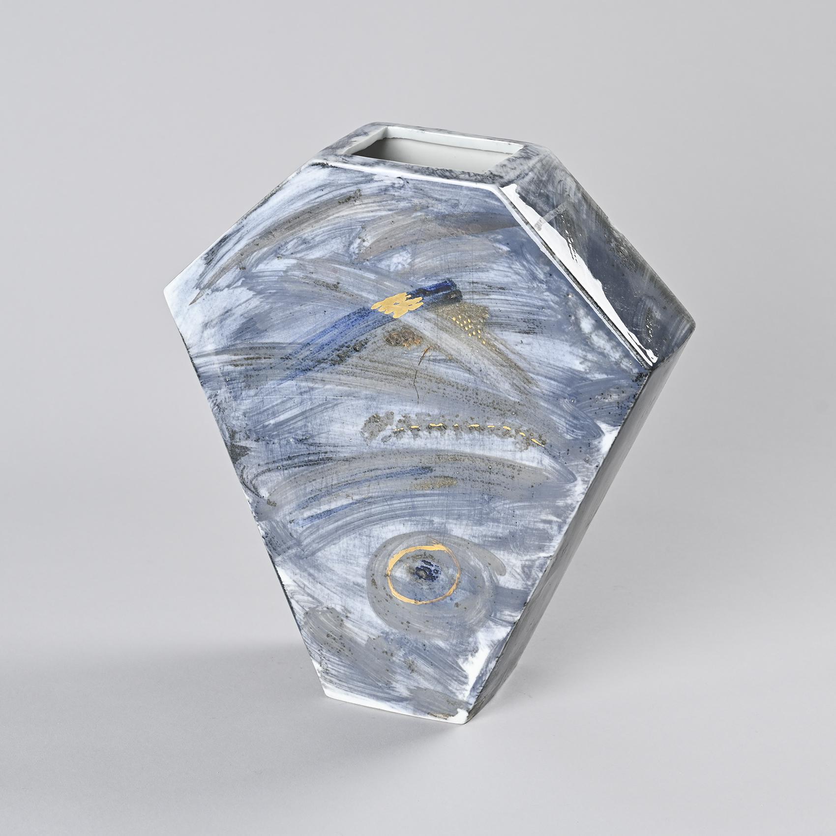 Vaso in porcellana dipinta, laboratorio La Borne, Francia, circa 1990 in vendita 3