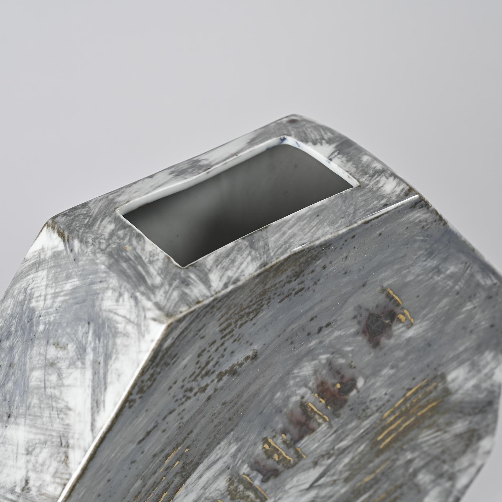 Vase en porcelaine peinte, atelier de La Borne, France, vers 1990 en vente 3