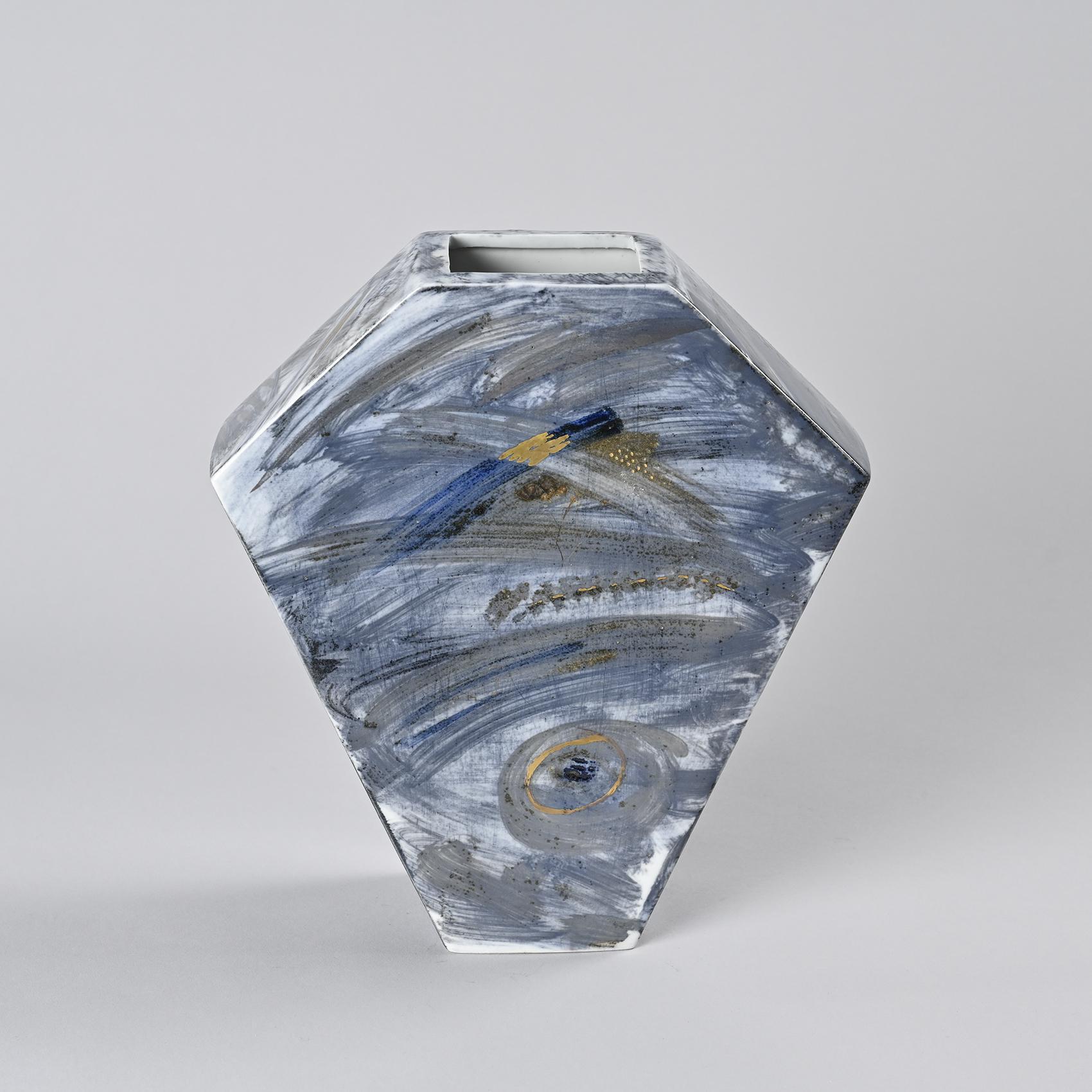 Vaso in porcellana dipinta, laboratorio La Borne, Francia, circa 1990 in vendita 4