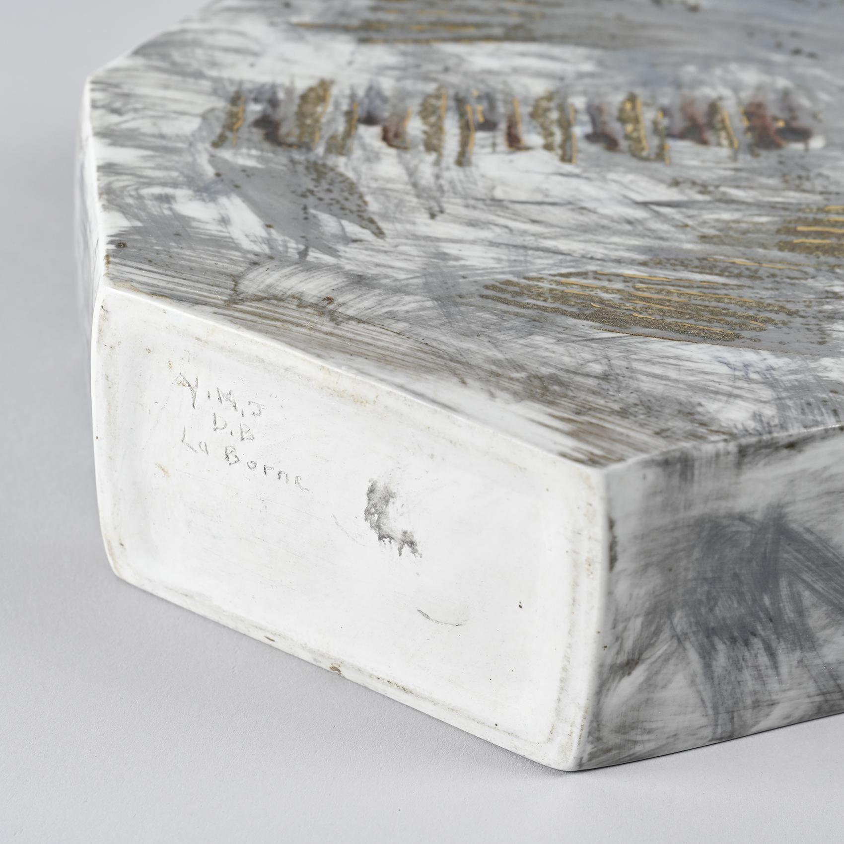 Vase en porcelaine peinte, atelier de La Borne, France, vers 1990 en vente 5