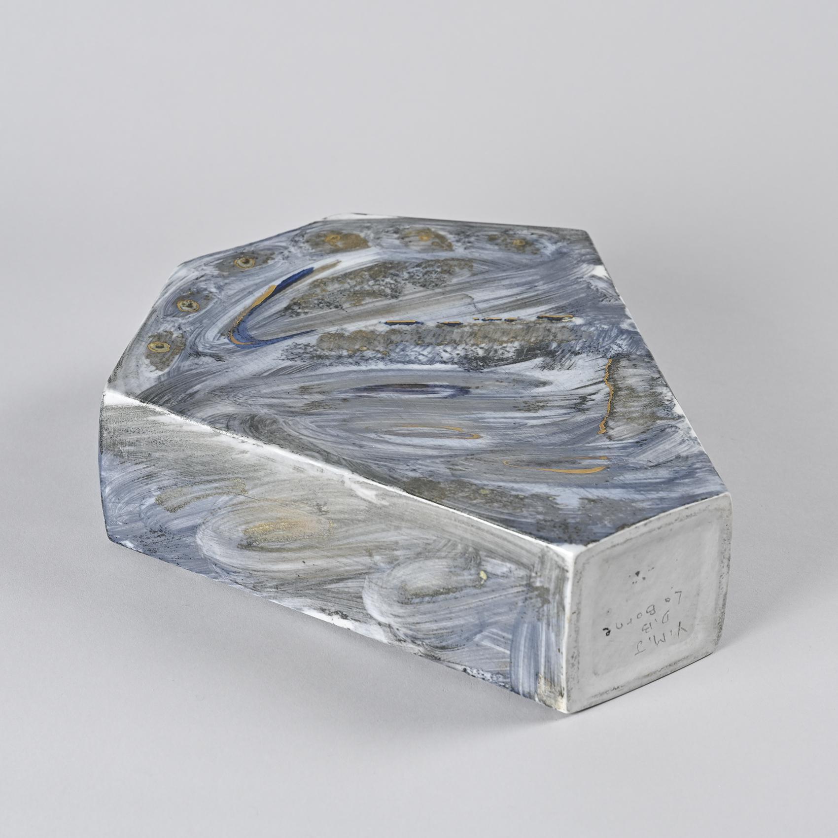 Francese Vaso in porcellana dipinta, laboratorio La Borne, Francia, circa 1990 in vendita