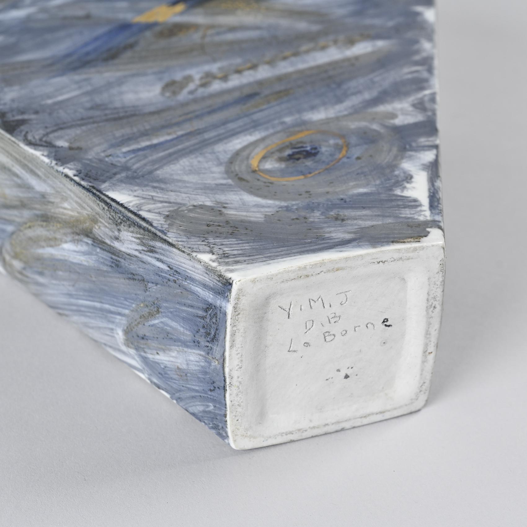 Vaso in porcellana dipinta, laboratorio La Borne, Francia, circa 1990 In condizioni buone in vendita a VILLEURBANNE, FR