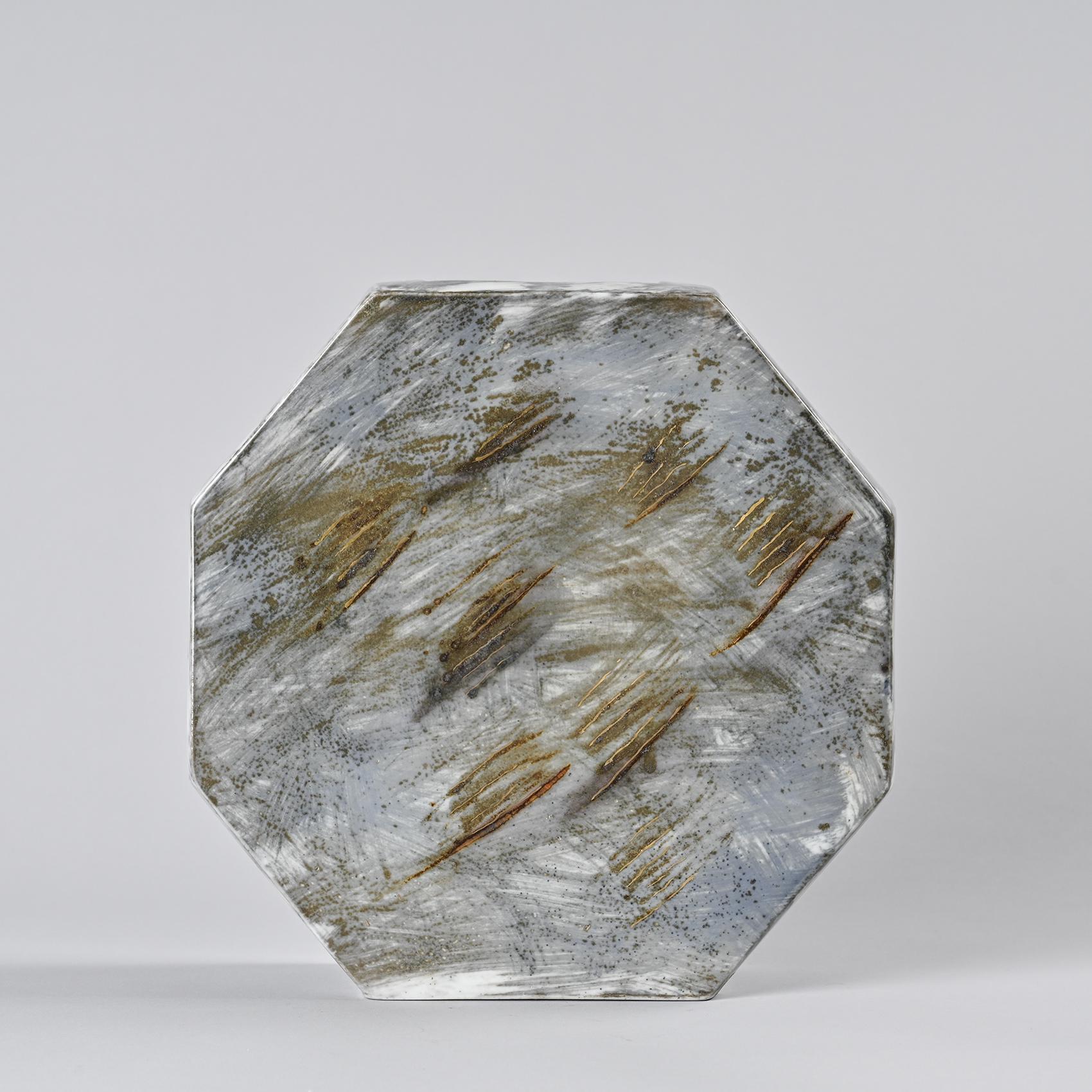 Porcelaine Vase en porcelaine peinte, atelier de La Borne, France, vers 1990 en vente