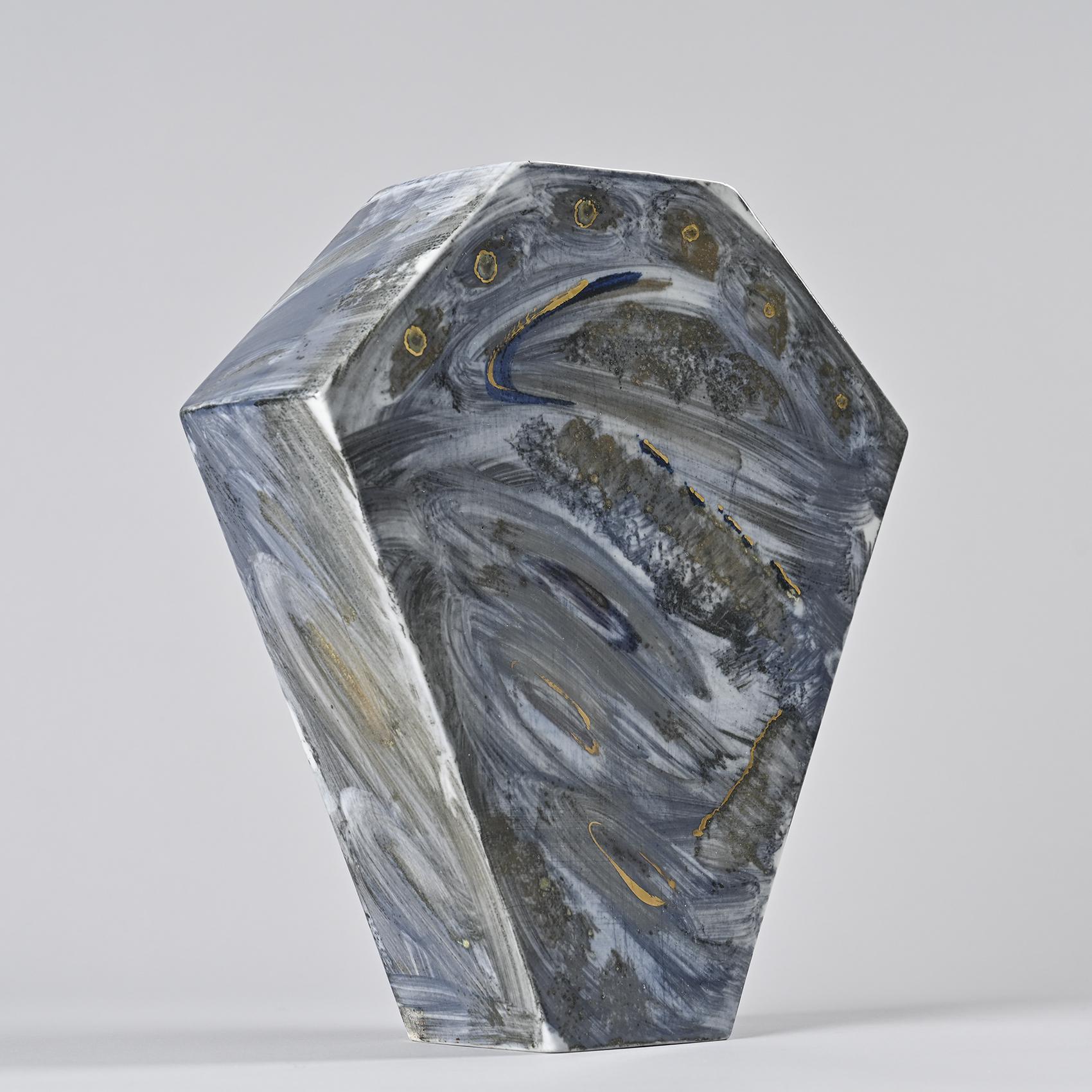 Vaso in porcellana dipinta, laboratorio La Borne, Francia, circa 1990 in vendita 2