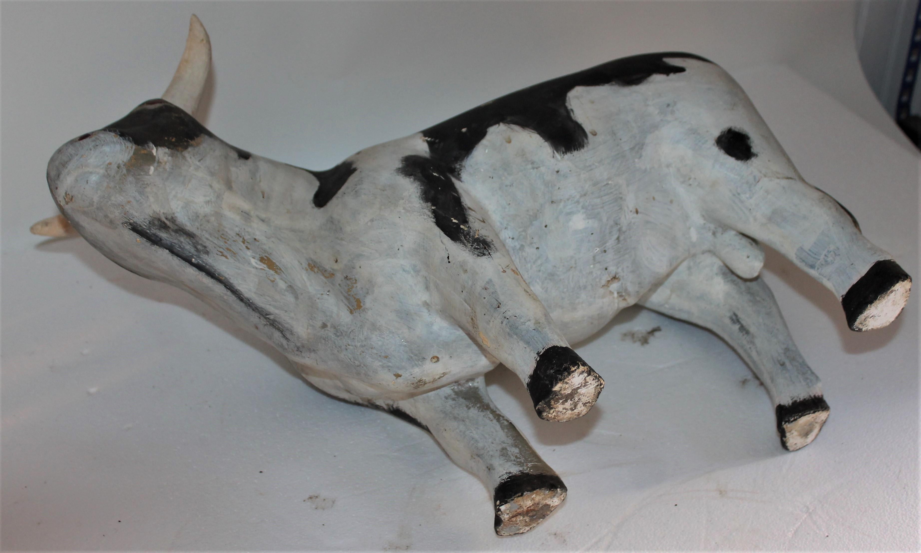 Painted Pottery  Folk Art Cow 2