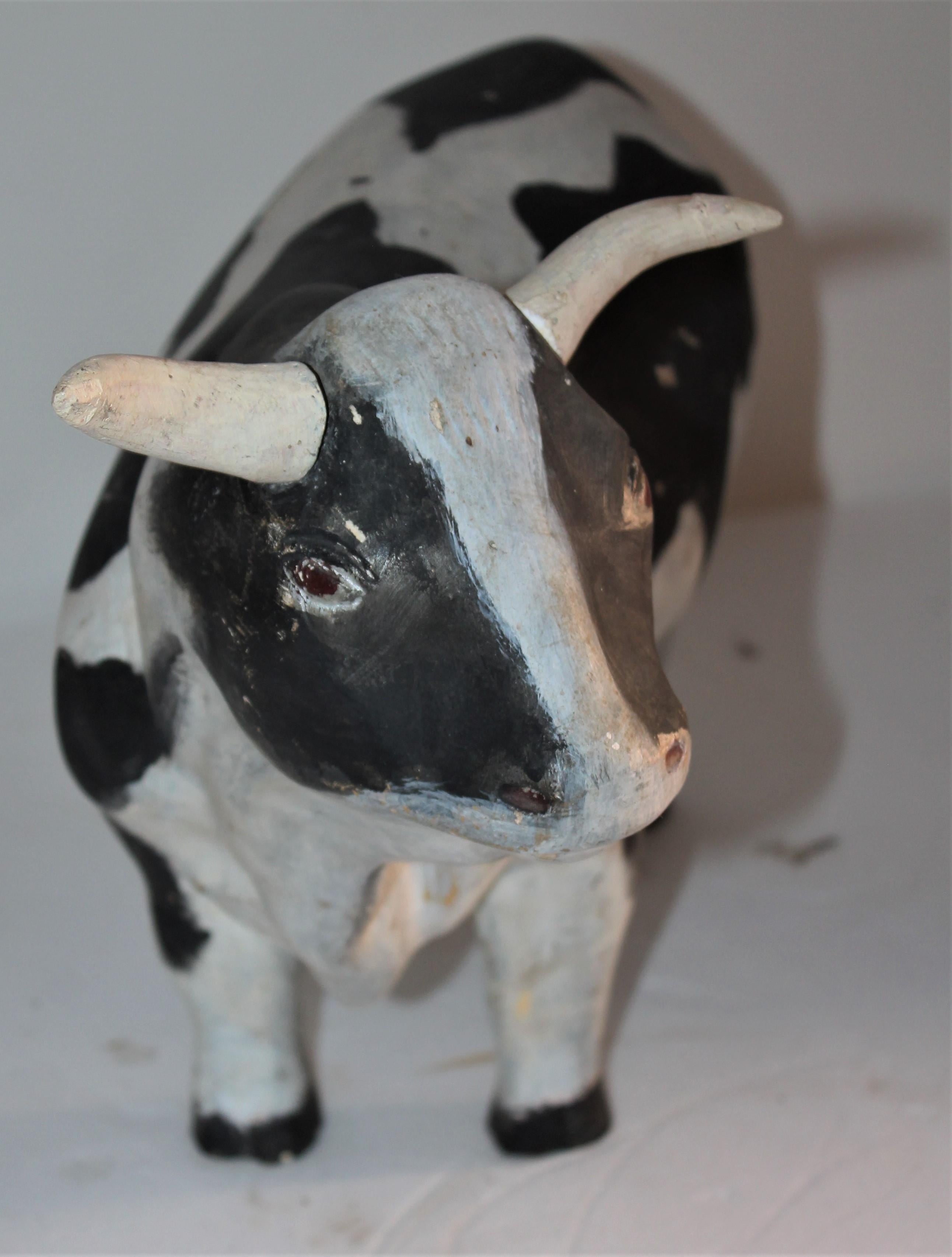 Country Painted Pottery  Folk Art Cow