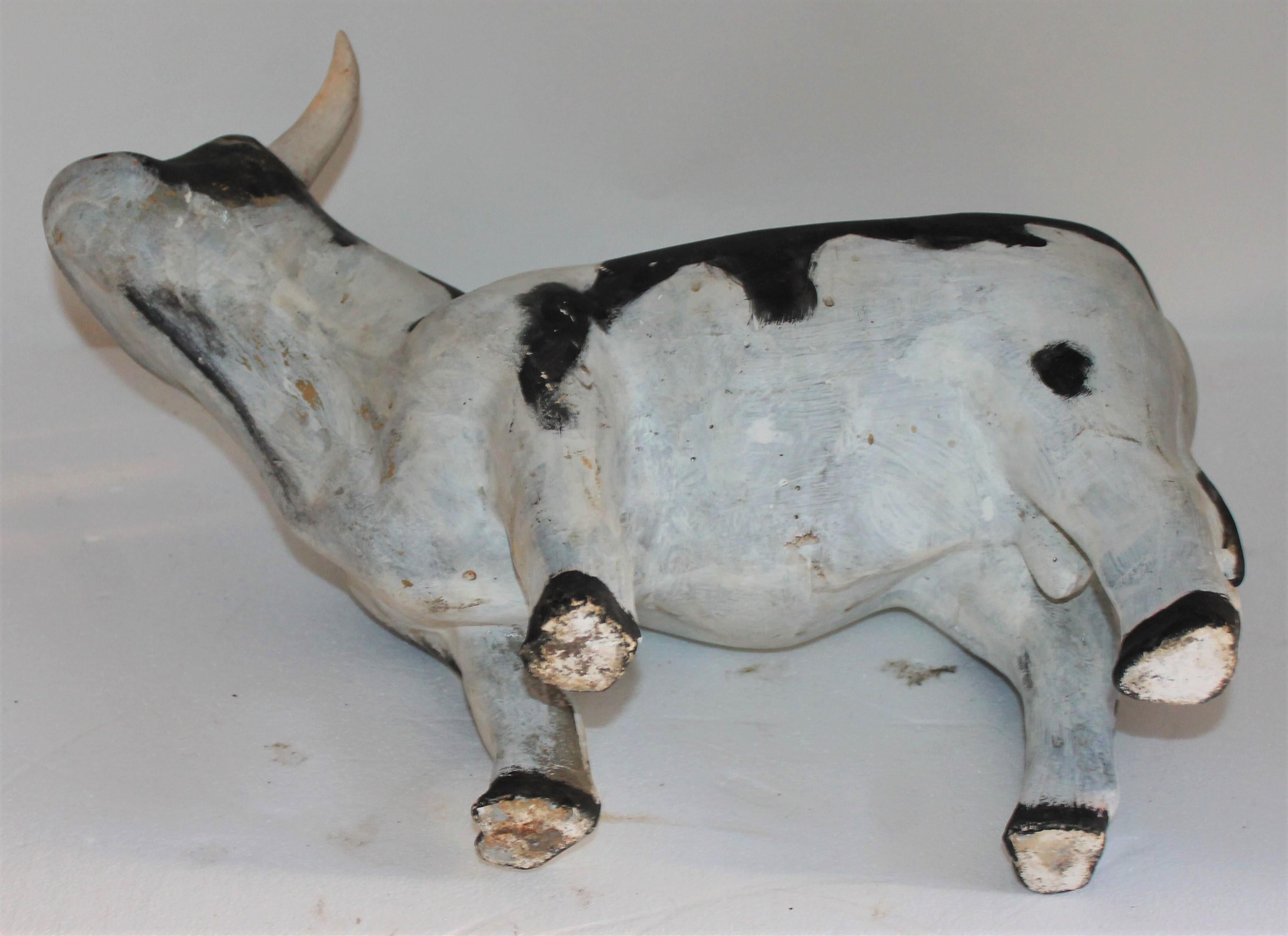 Painted Pottery  Folk Art Cow 1