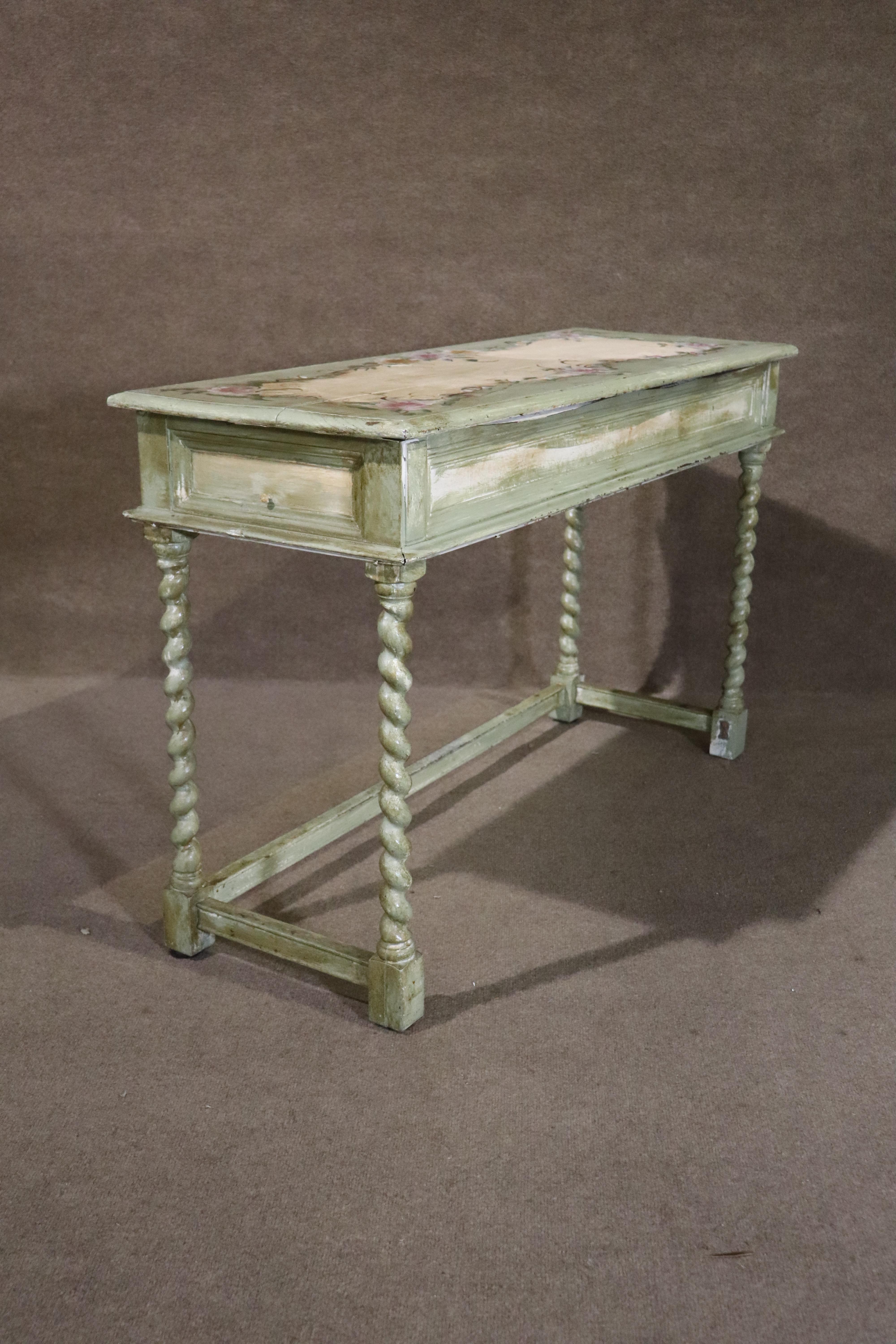 Table console primitive peinte en vente 4