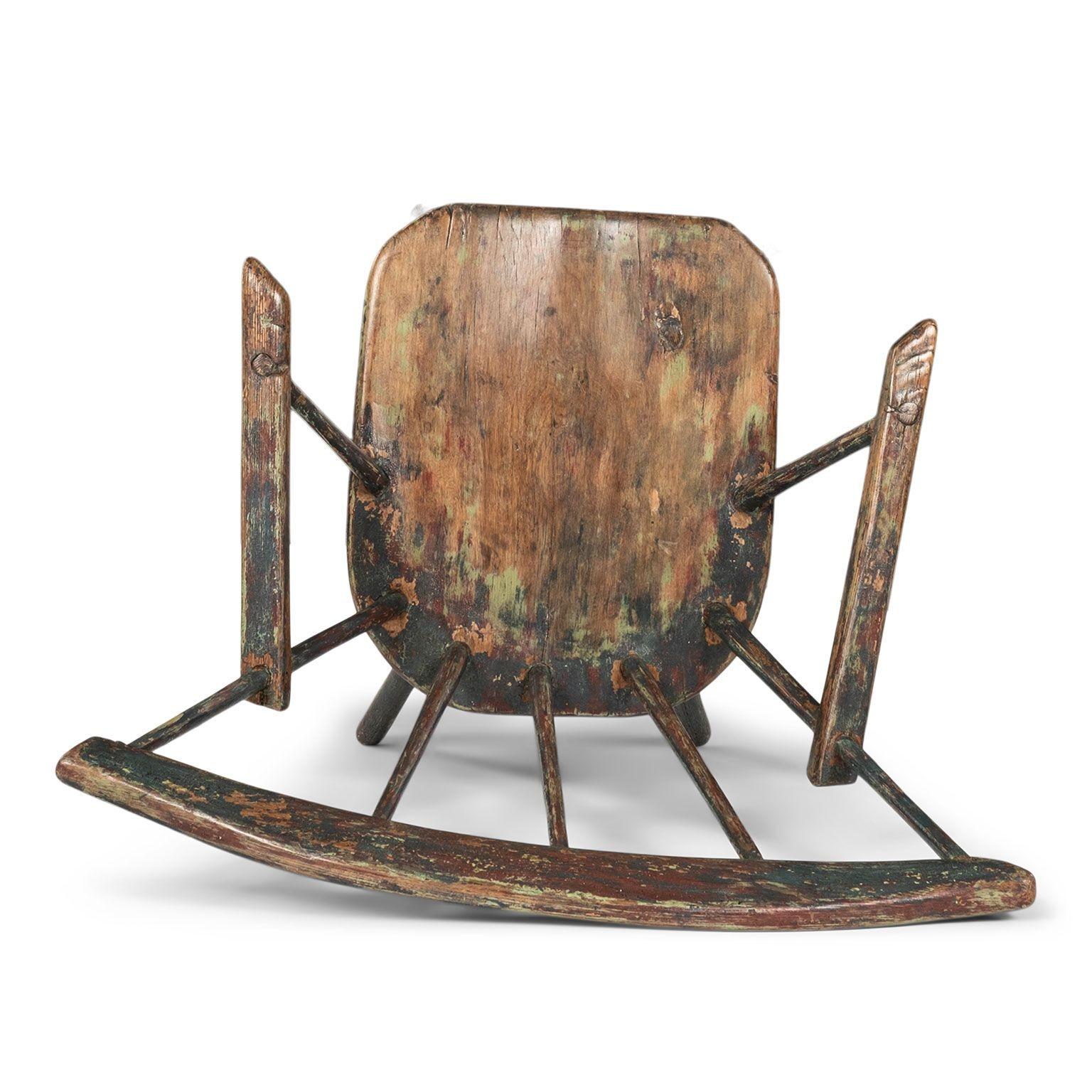 Poltrona Windsor primitiva gallese dipinta in vendita 4