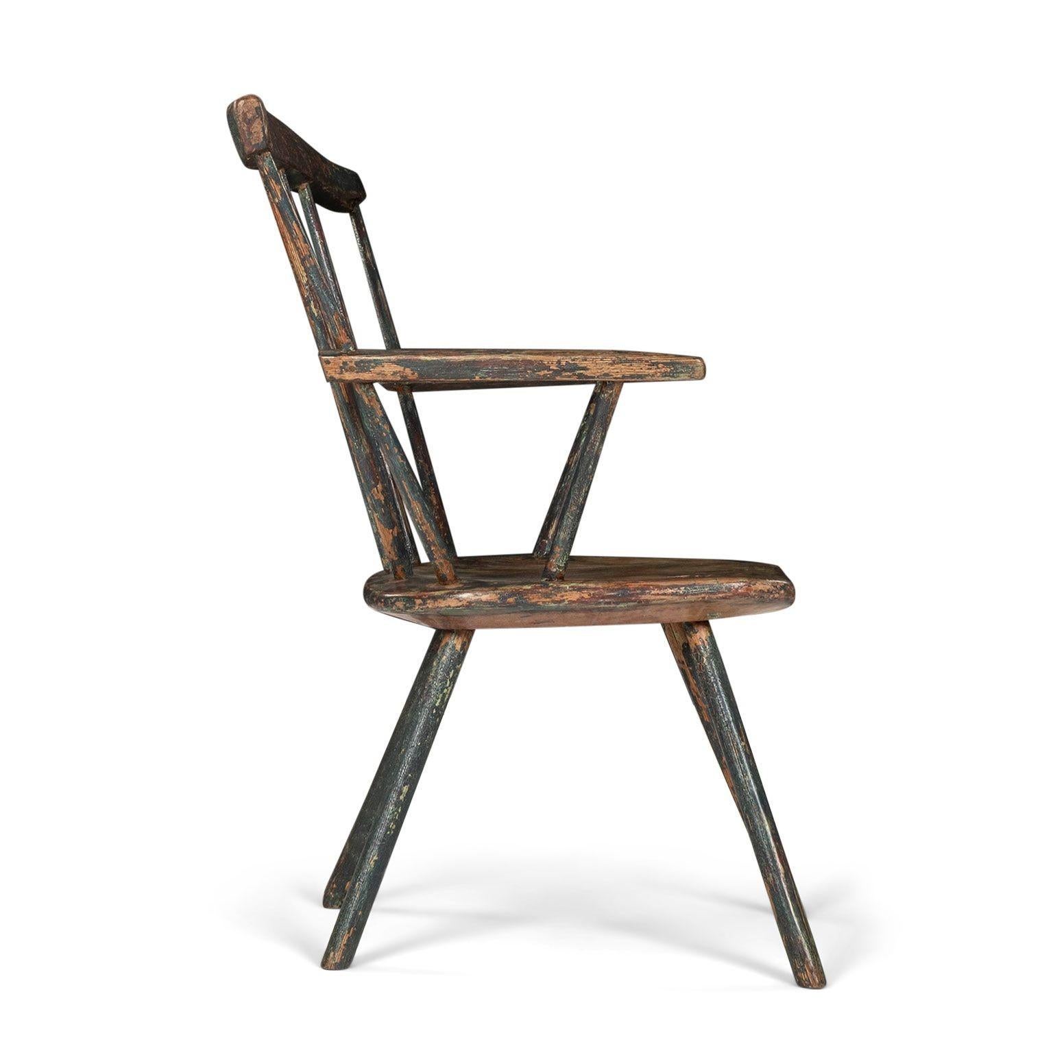 Frassino Poltrona Windsor primitiva gallese dipinta in vendita