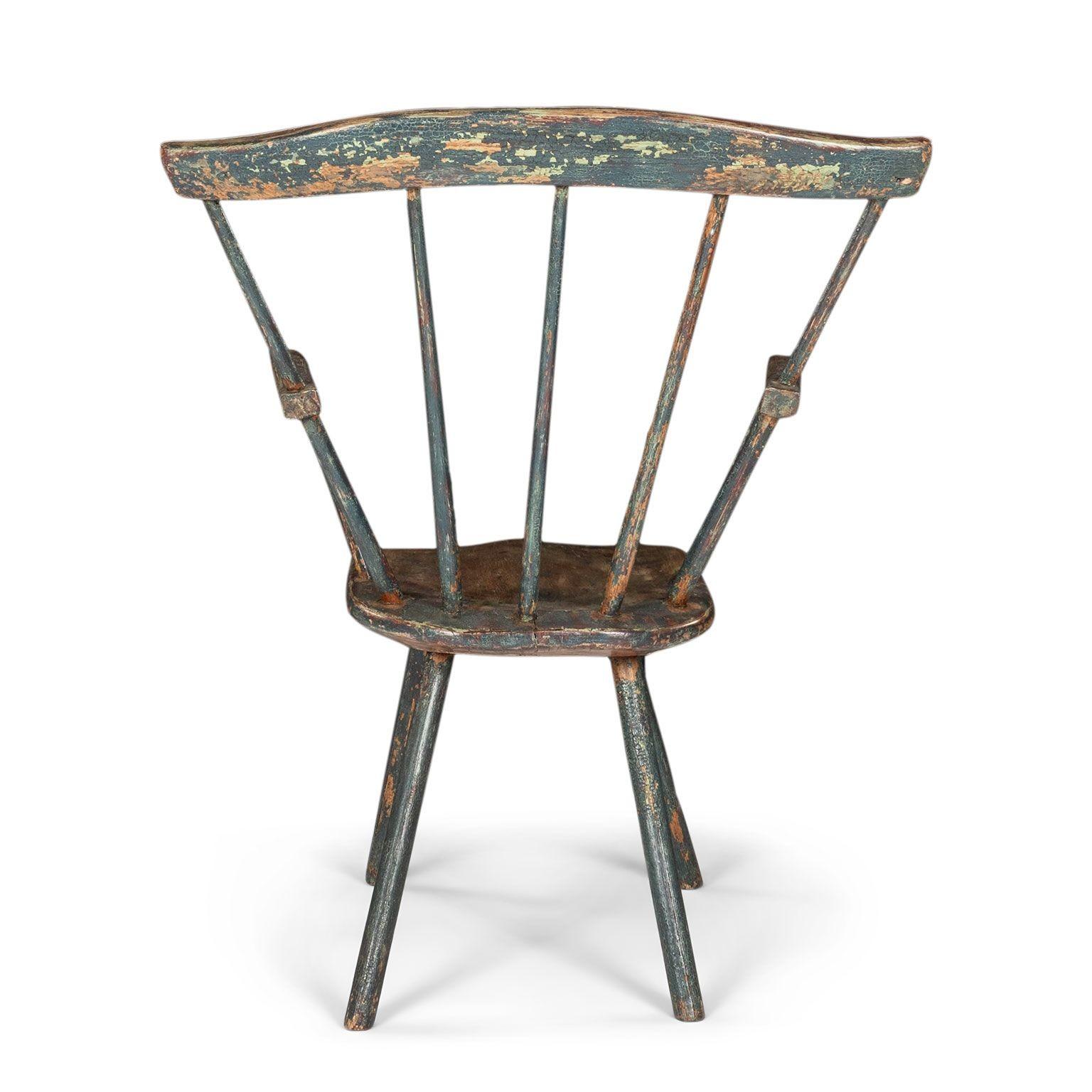 Poltrona Windsor primitiva gallese dipinta in vendita 1