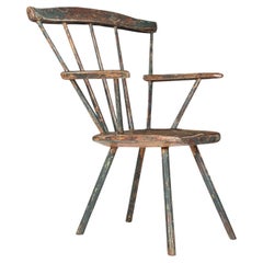 Sillón Windsor Galés Primitivo Pintado Sillón Windsor Galés Primitivo Pintado