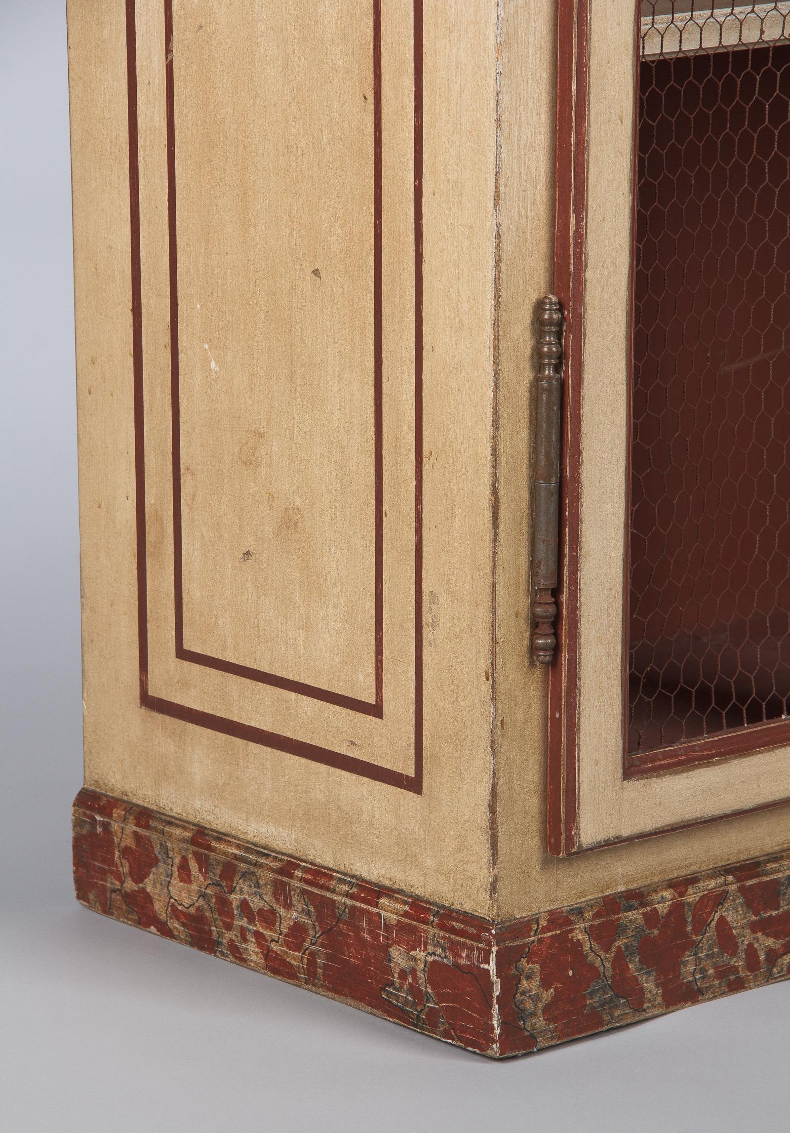 Wood Painted Provencal Vitrine Bookcase, France Midcentury