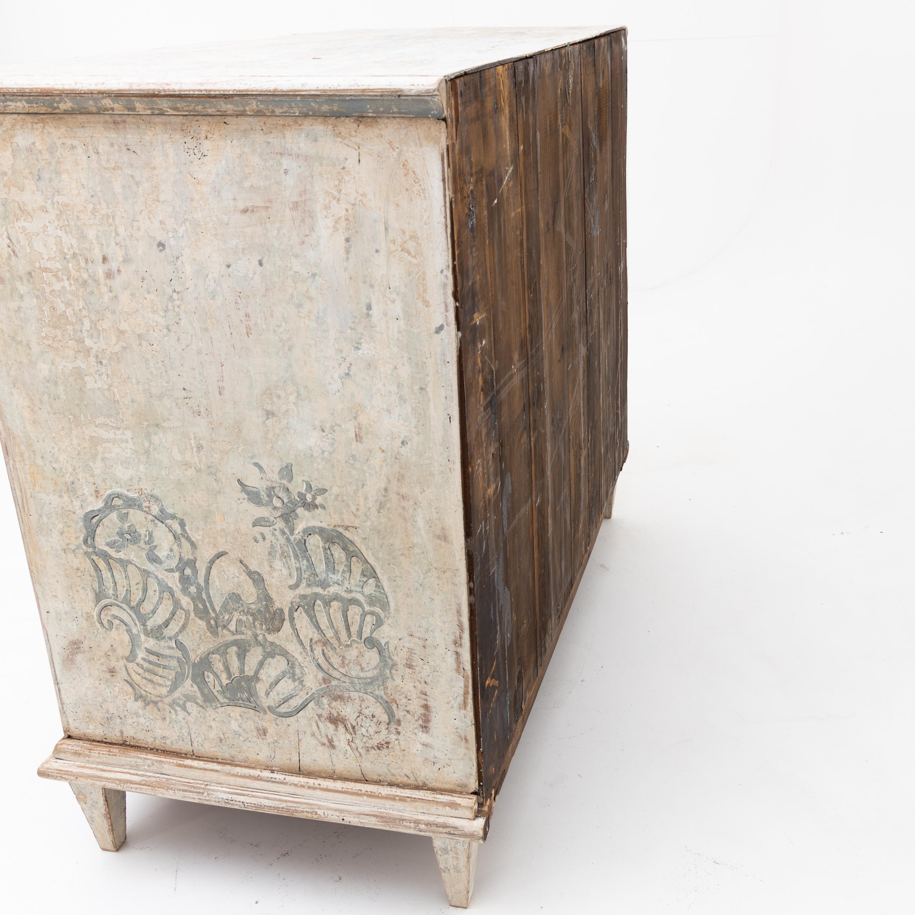 18th Century and Earlier Painted Provincial Baroque Chest of Drawers, 18th Century
