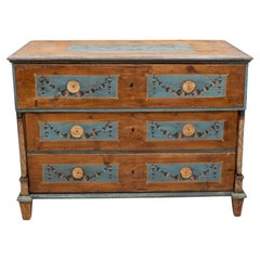 Antique Painted Provincial Chest of Drawers, 1st Half 19th Century