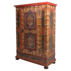 Painted Provincial Cupboard, Dated 1808