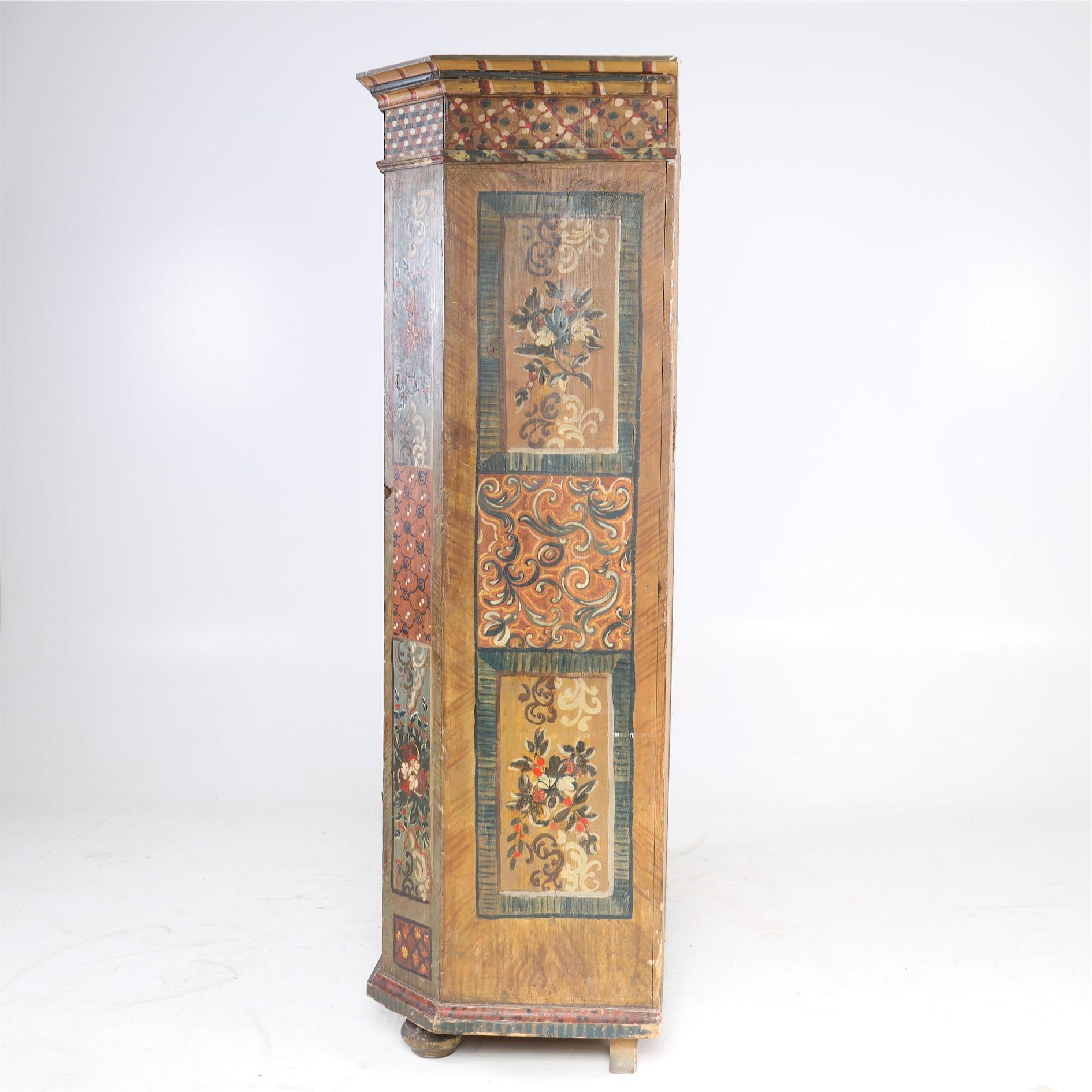 Painted Provincial Cupboard, Southern Germany, Dated 1808 3