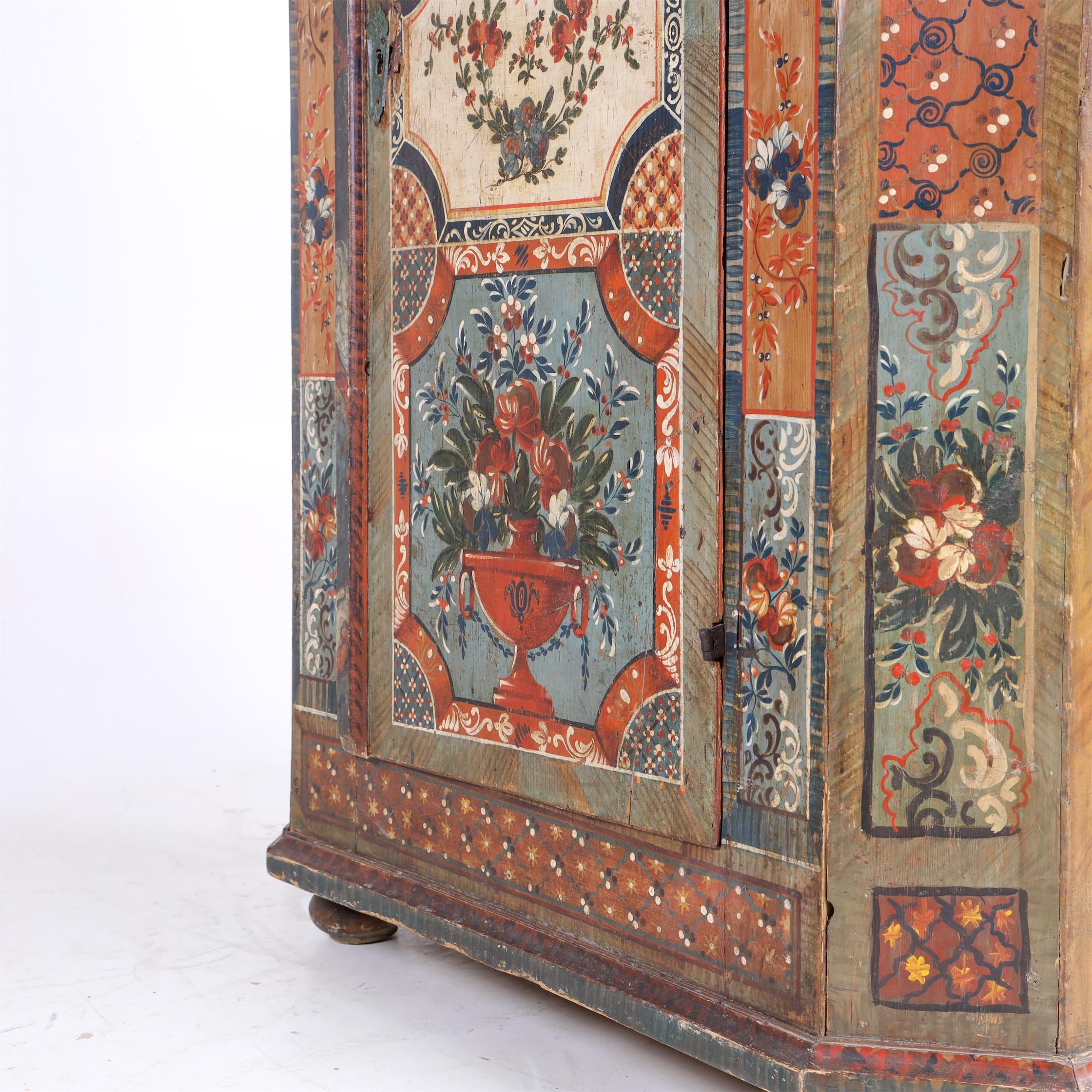 Painted Provincial Cupboard, Southern Germany, Dated 1808 4