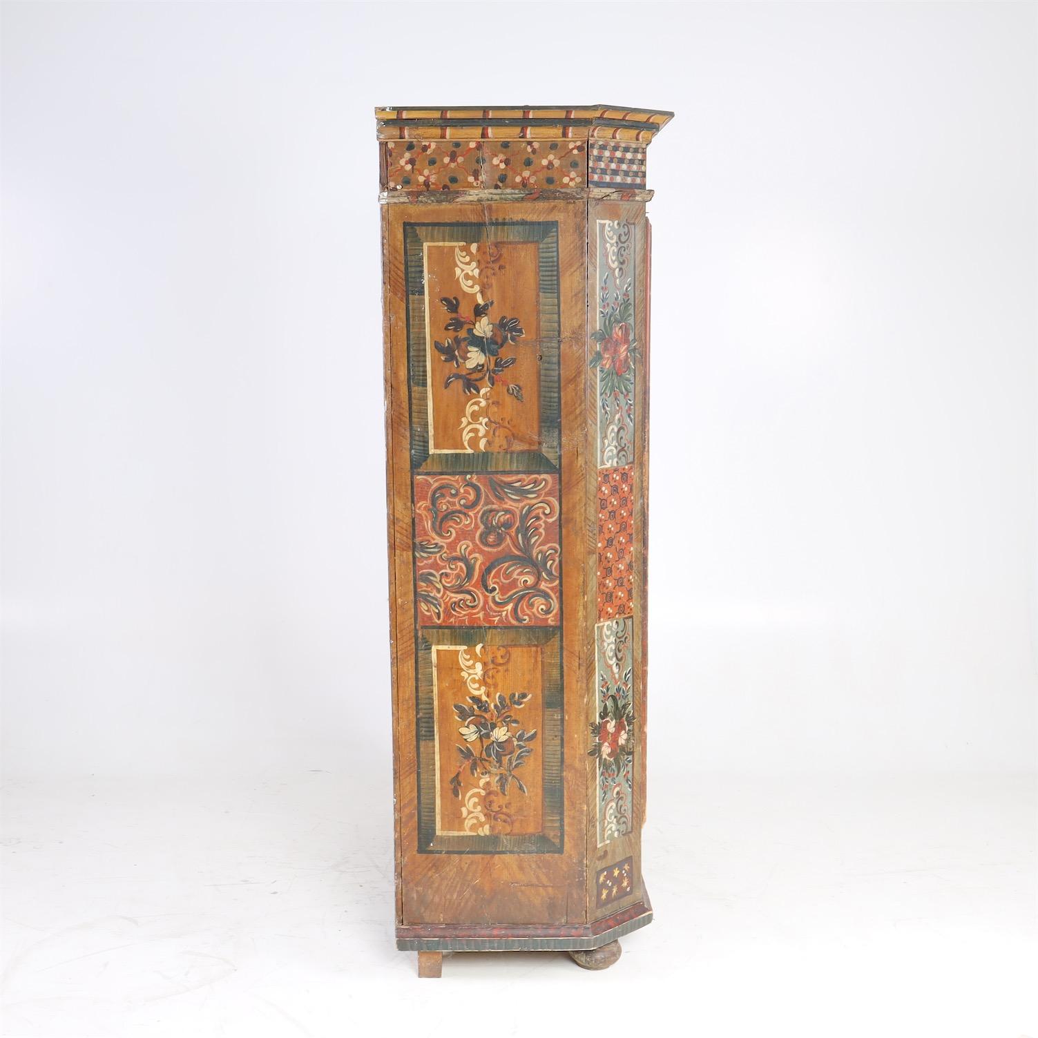 Painted Provincial Cupboard, Southern Germany, Dated 1808 1