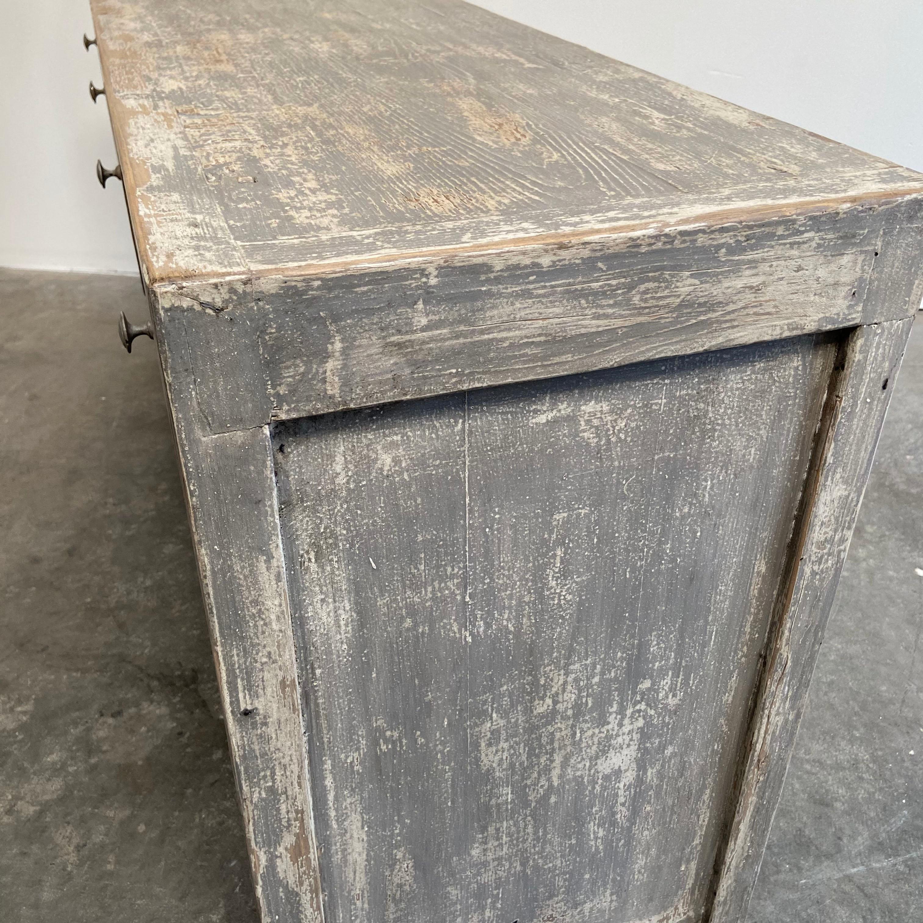 Painted Reclaimed Pine Cabinet with Drawers and Doors 4