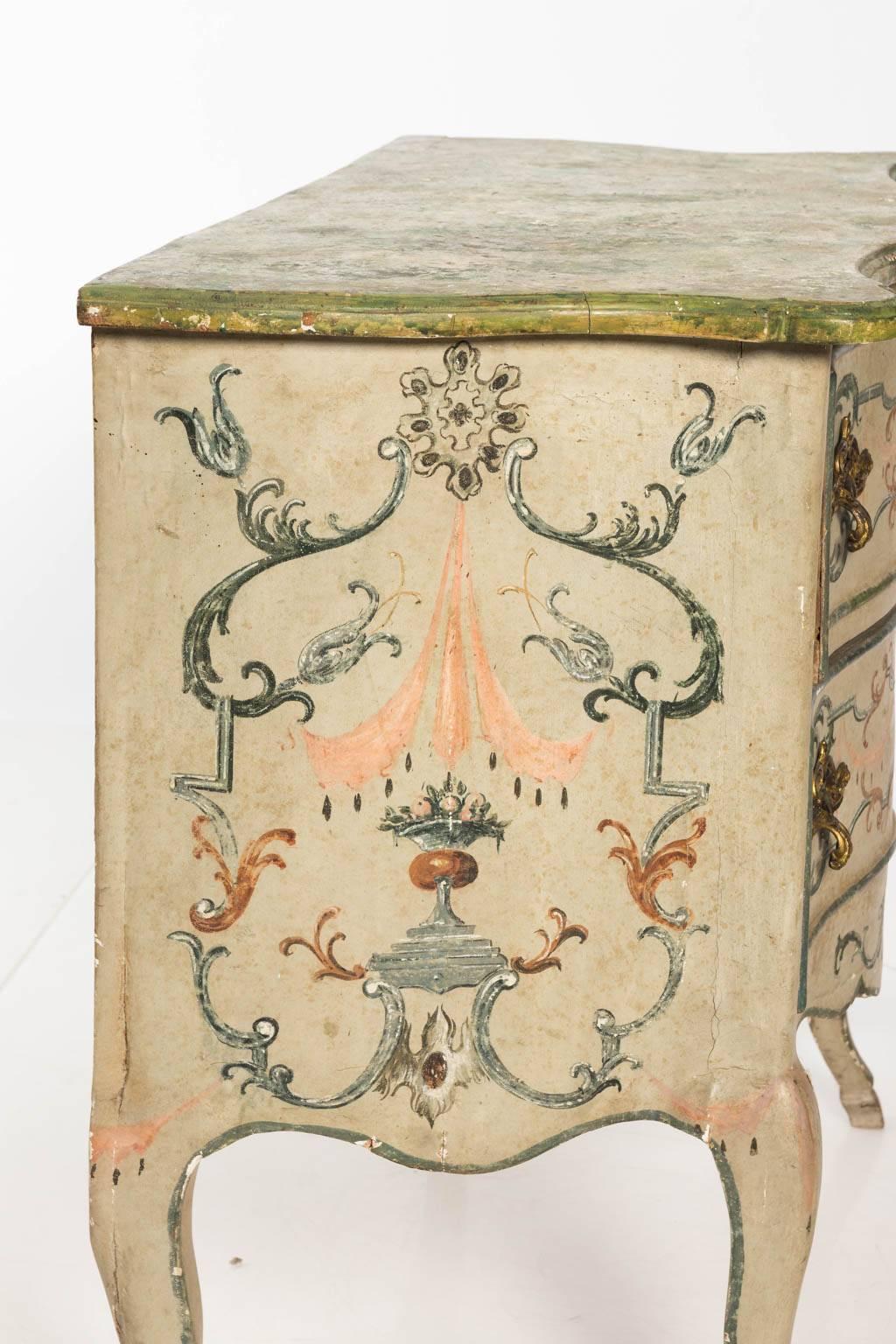 Painted Rococo Style Chest of Drawers 6