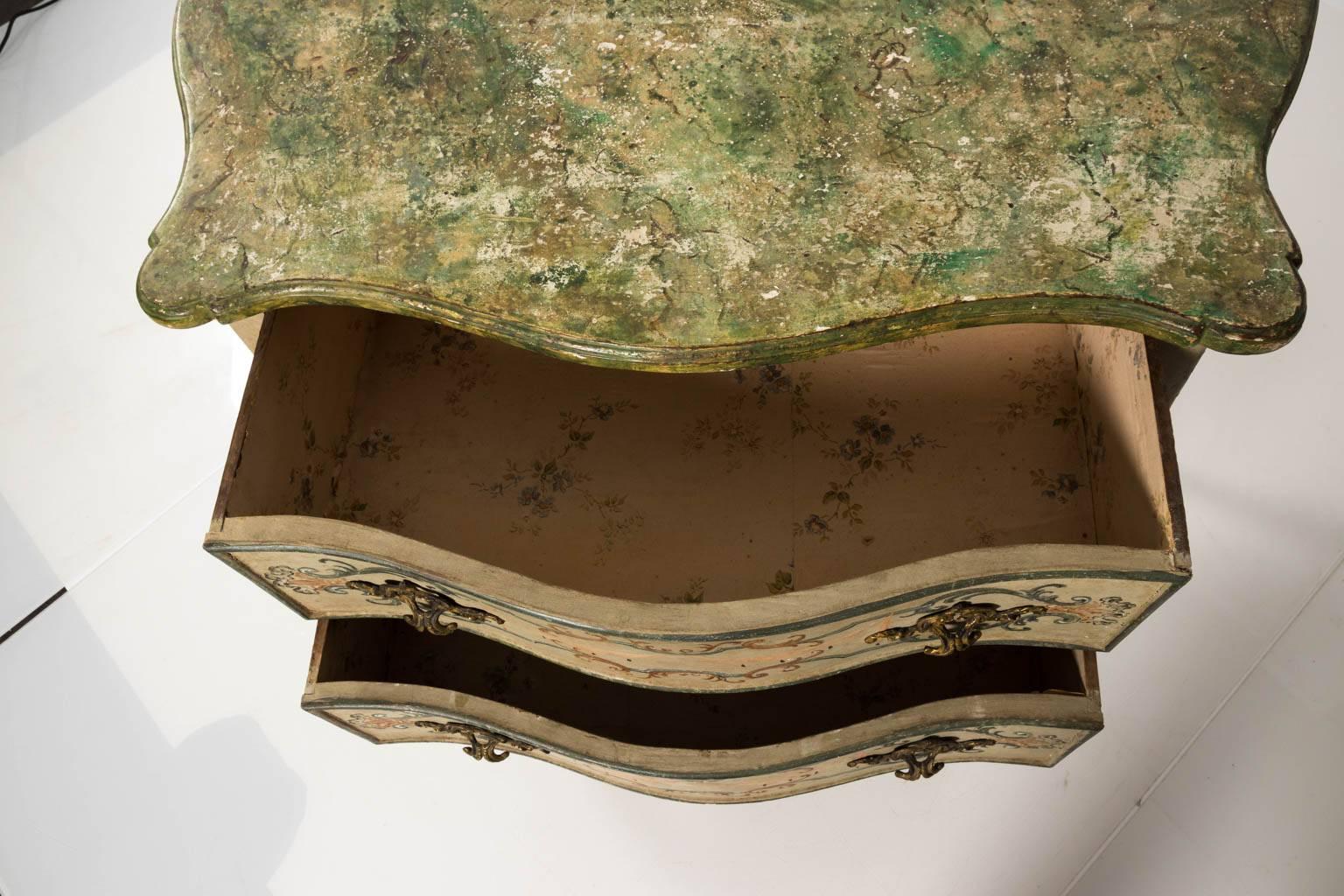 Wood Painted Rococo Style Chest of Drawers