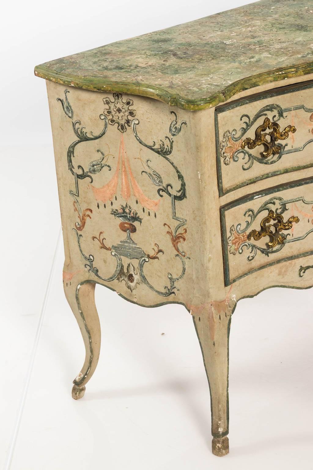 Painted Rococo Style Chest of Drawers 2