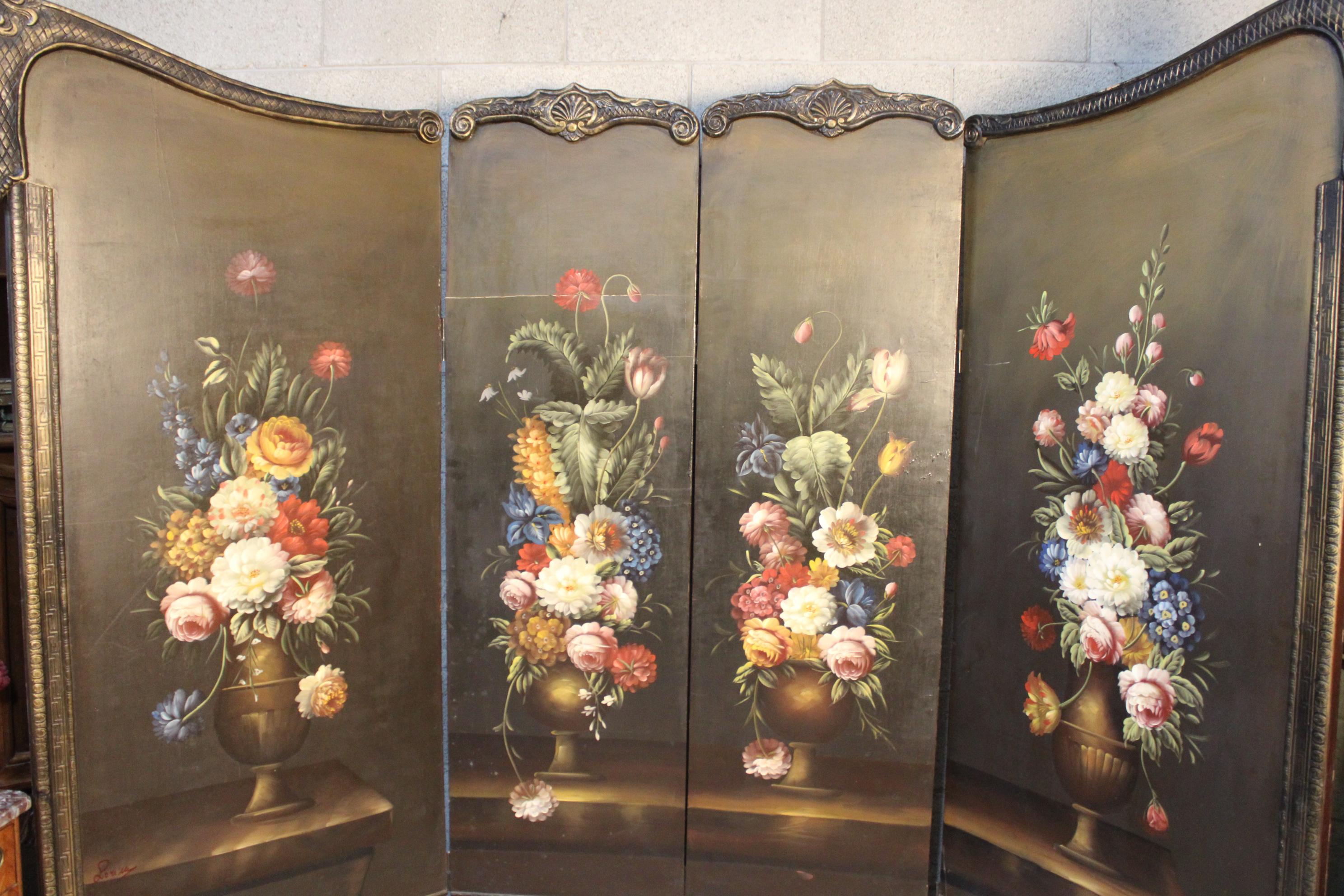 Painted Room Divider France, Early xx. Century In Fair Condition In Torino, IT