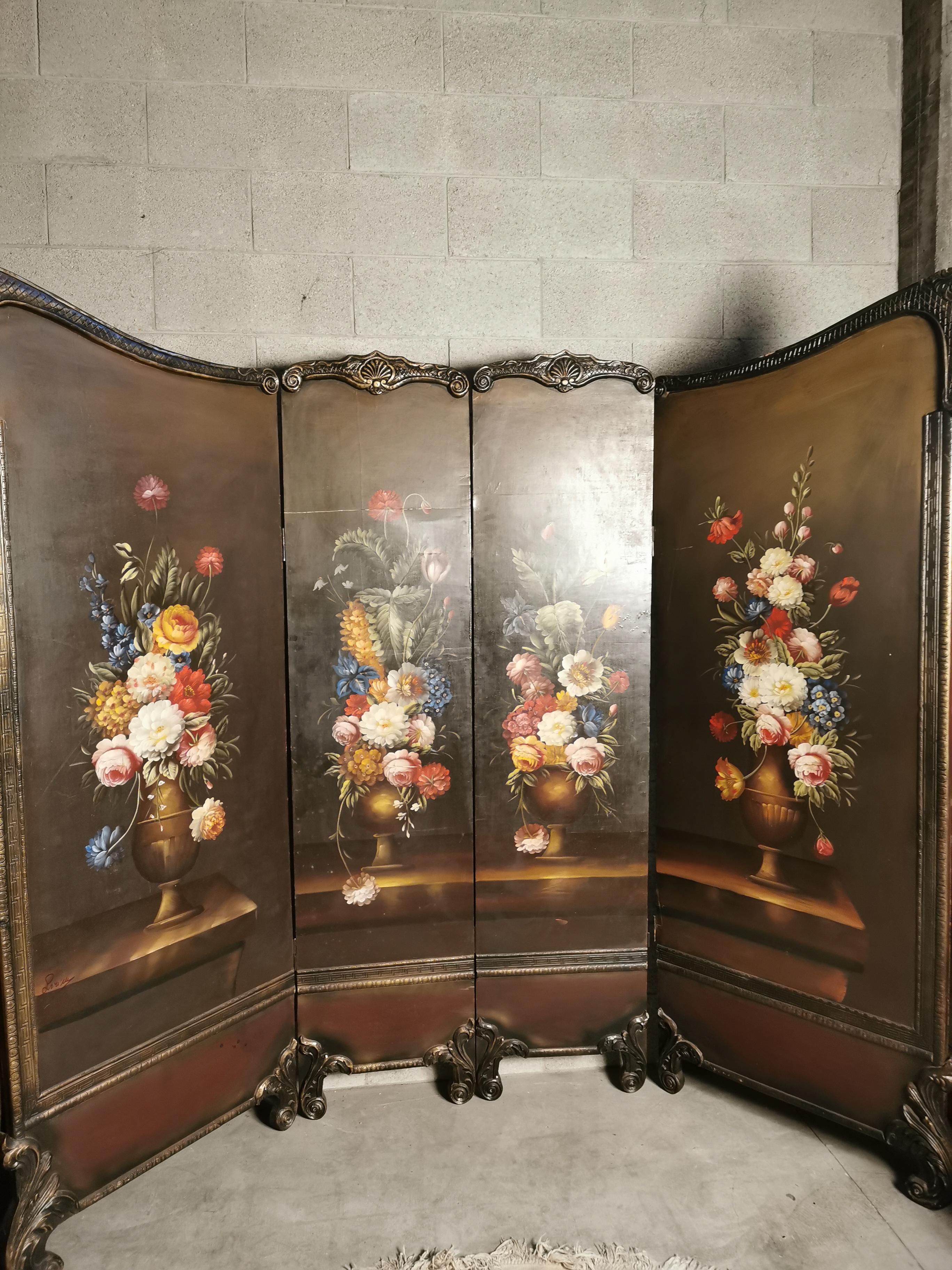 Fruitwood Painted Room Divider France, Early xx. Century