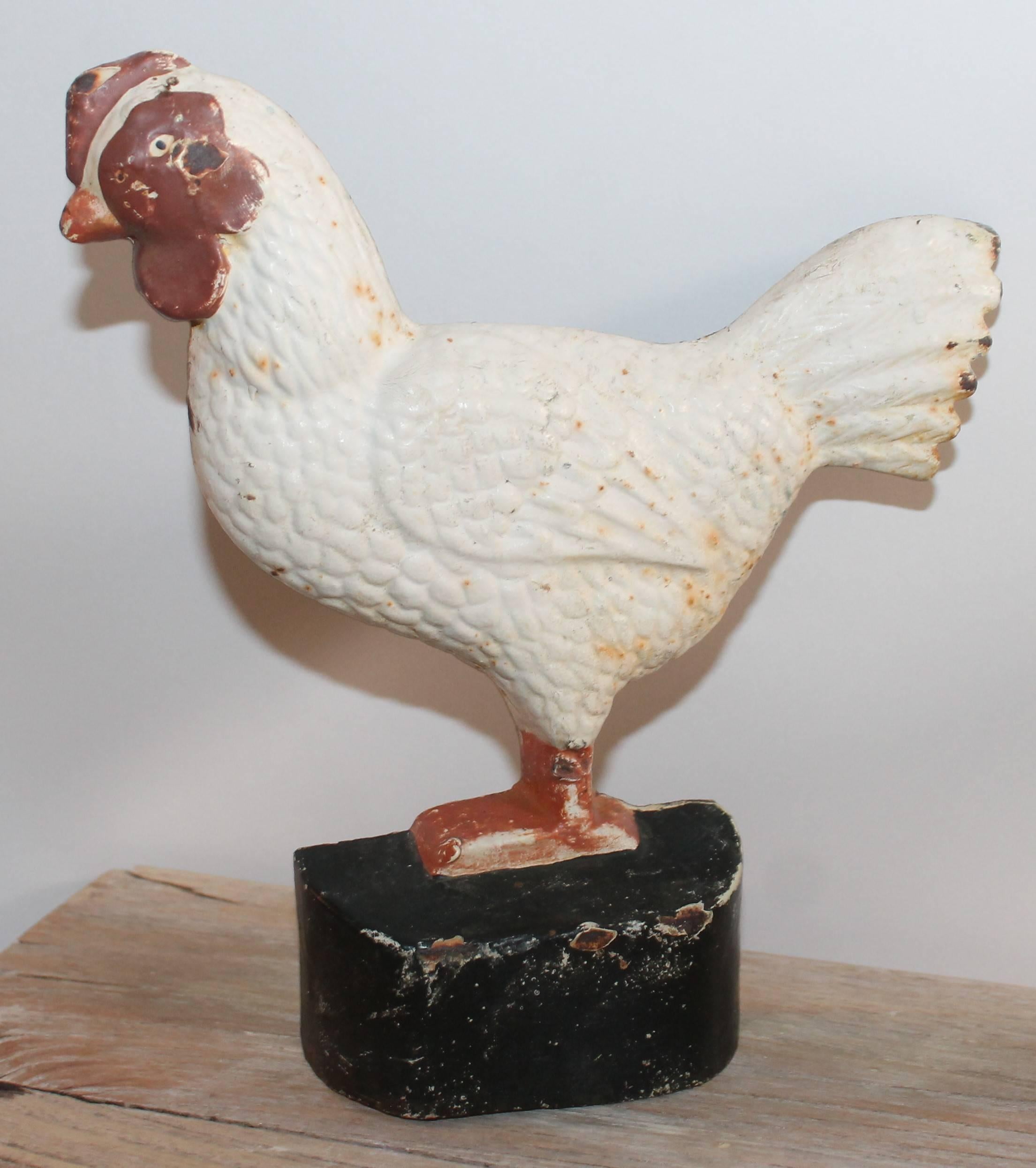 Painted Rooster Door Stop For Sale at 1stDibs