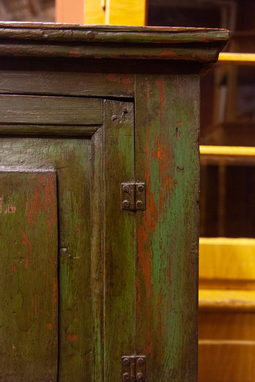 19th Century Painted Russian Painted Step Back Cupboard