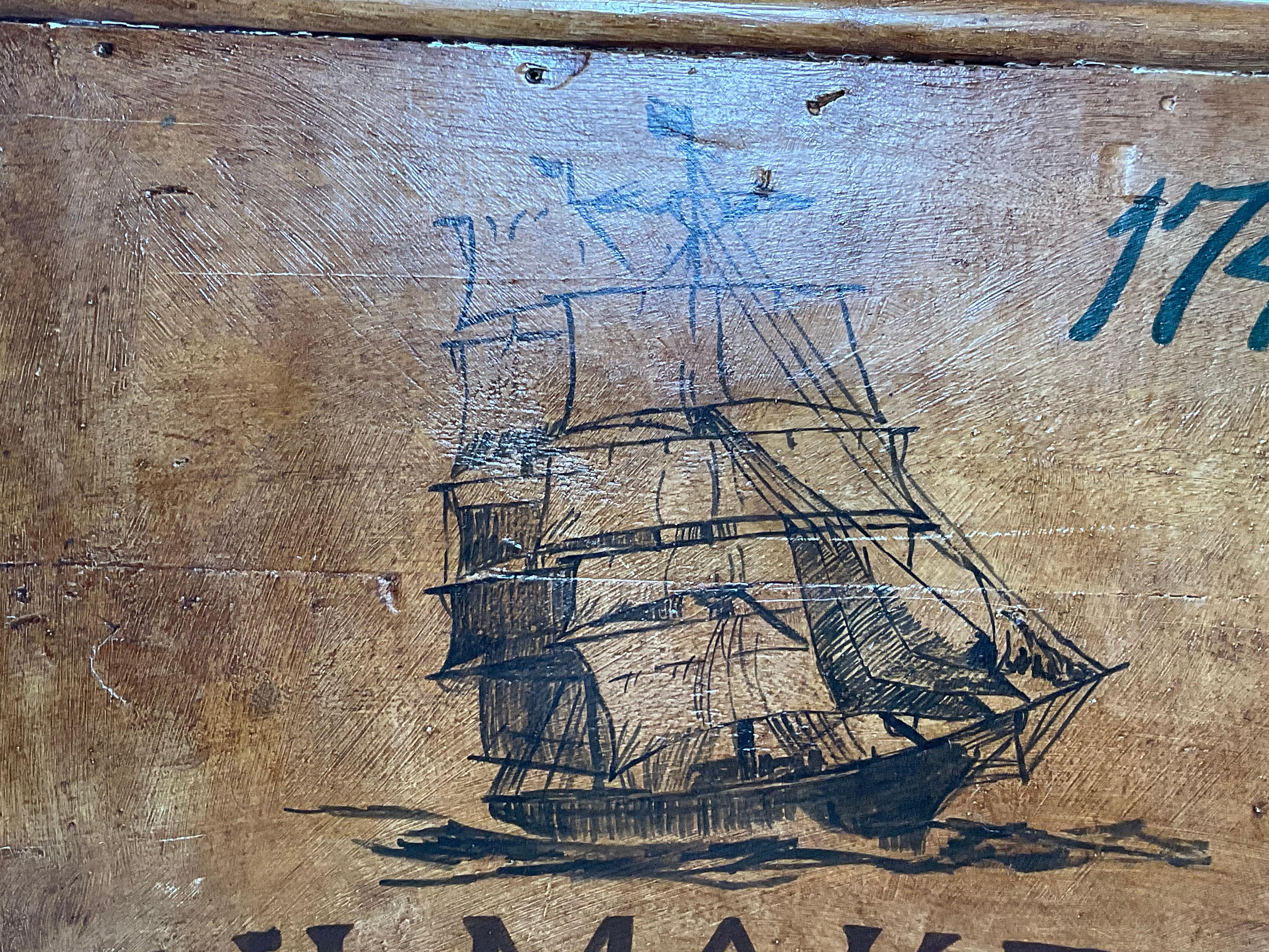Cartel de oficio de velero pintado finales del siglo XX en venta