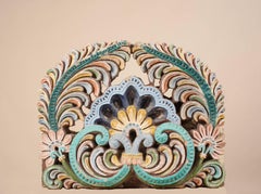 Large Painted Sandstone Architectural Fragment from India