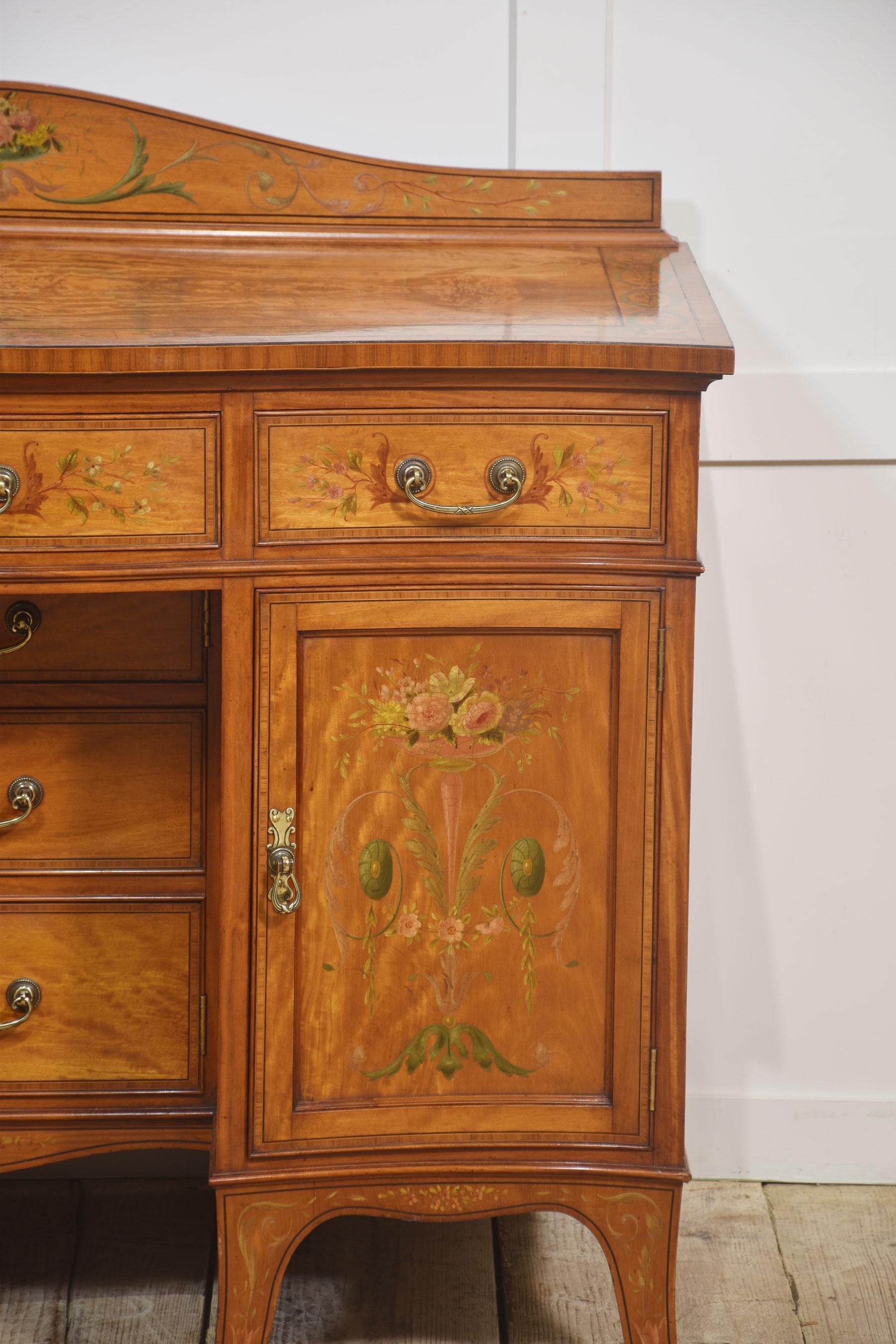 19th Century Painted Satinwood Dressing Table For Sale