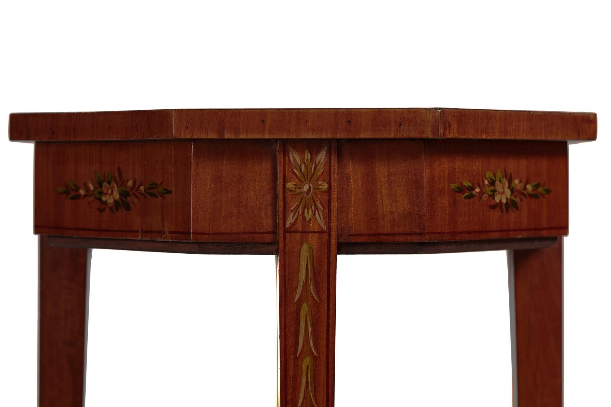 Victorian Painted Satinwood Occasional Table or Lamp Table, circa 1870
