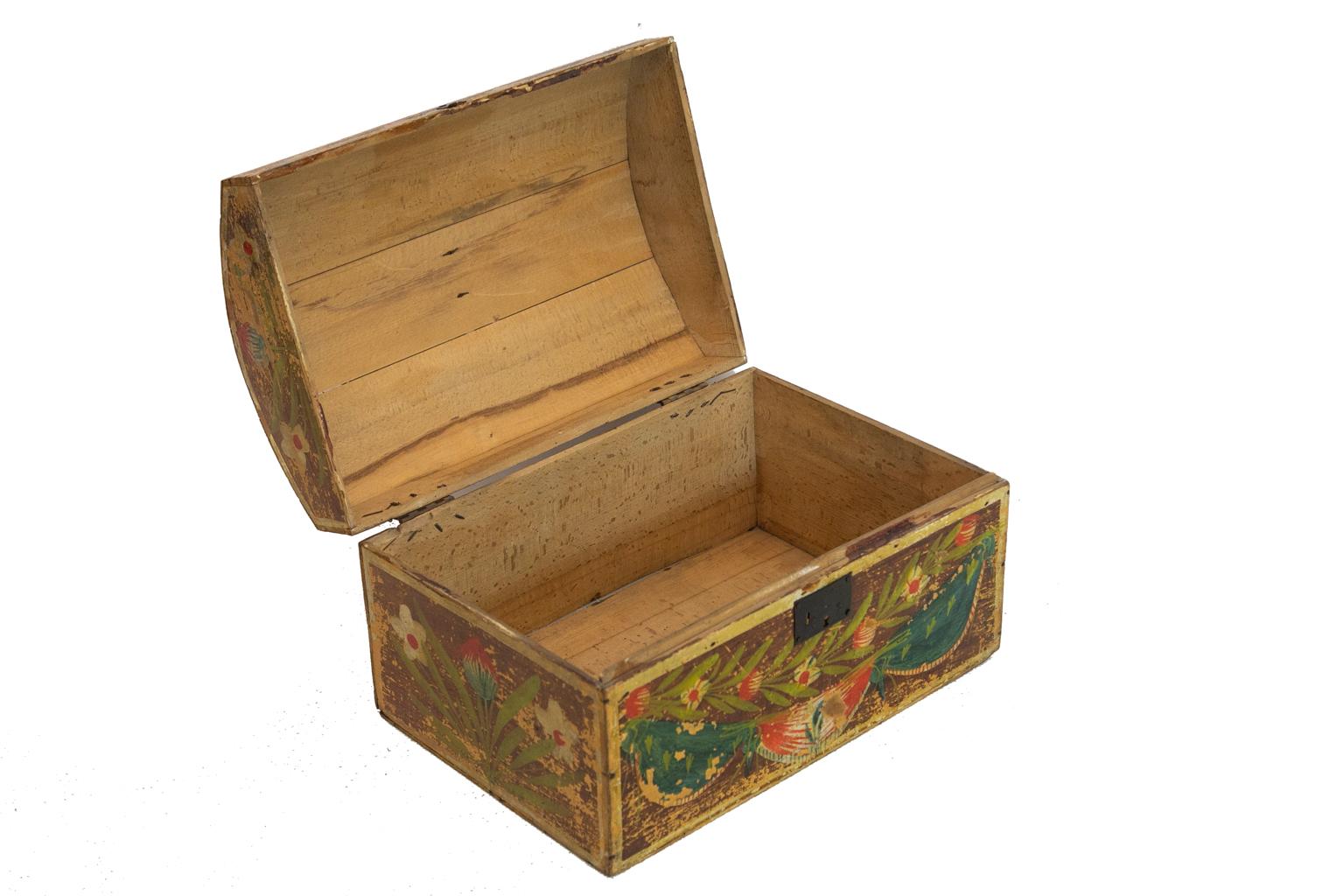 19th Century Painted Scandinavian Bride's Box