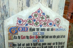 Painted  Scripture of the Commandments on a Slate Church Wall Panel