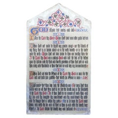 Painted  Scripture of the Commandments on a Slate Church Wall Panel 