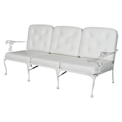 Painted, Scroll & Foliate Wrought Iron Sofa with Cushions 20th C