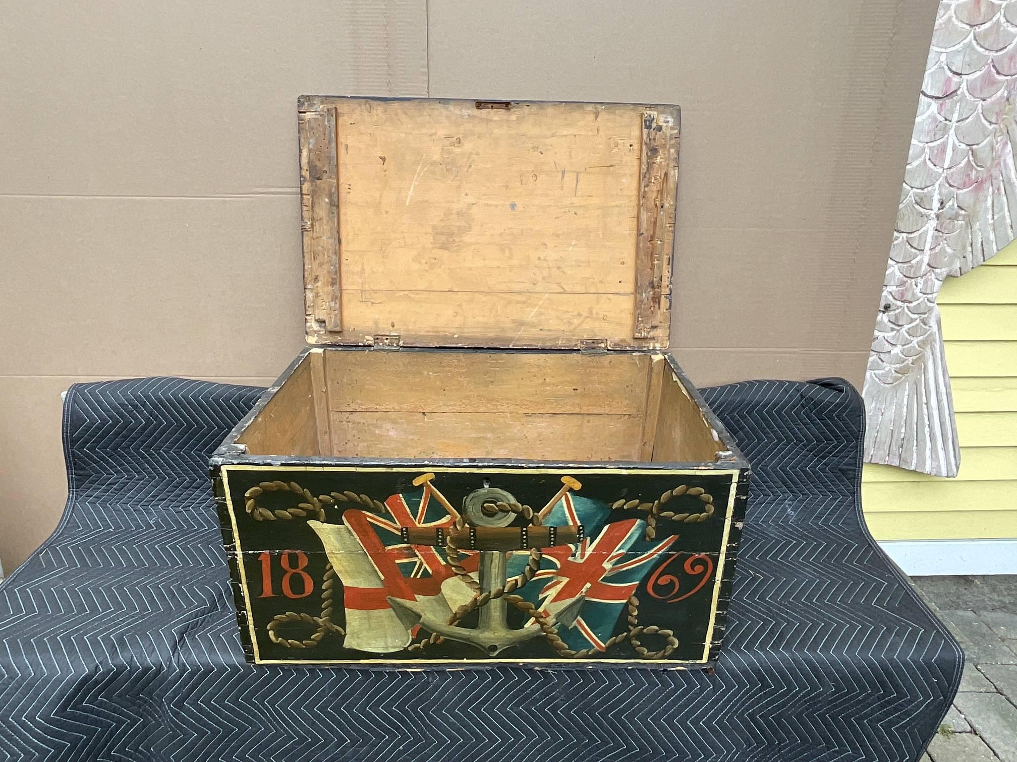 Painted Sea Chest from H.M. Gunboat Cockatrice 1