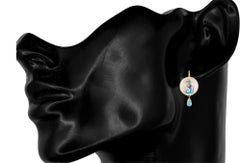 Painted Seahorse Mother of Pearl Drop Earrings