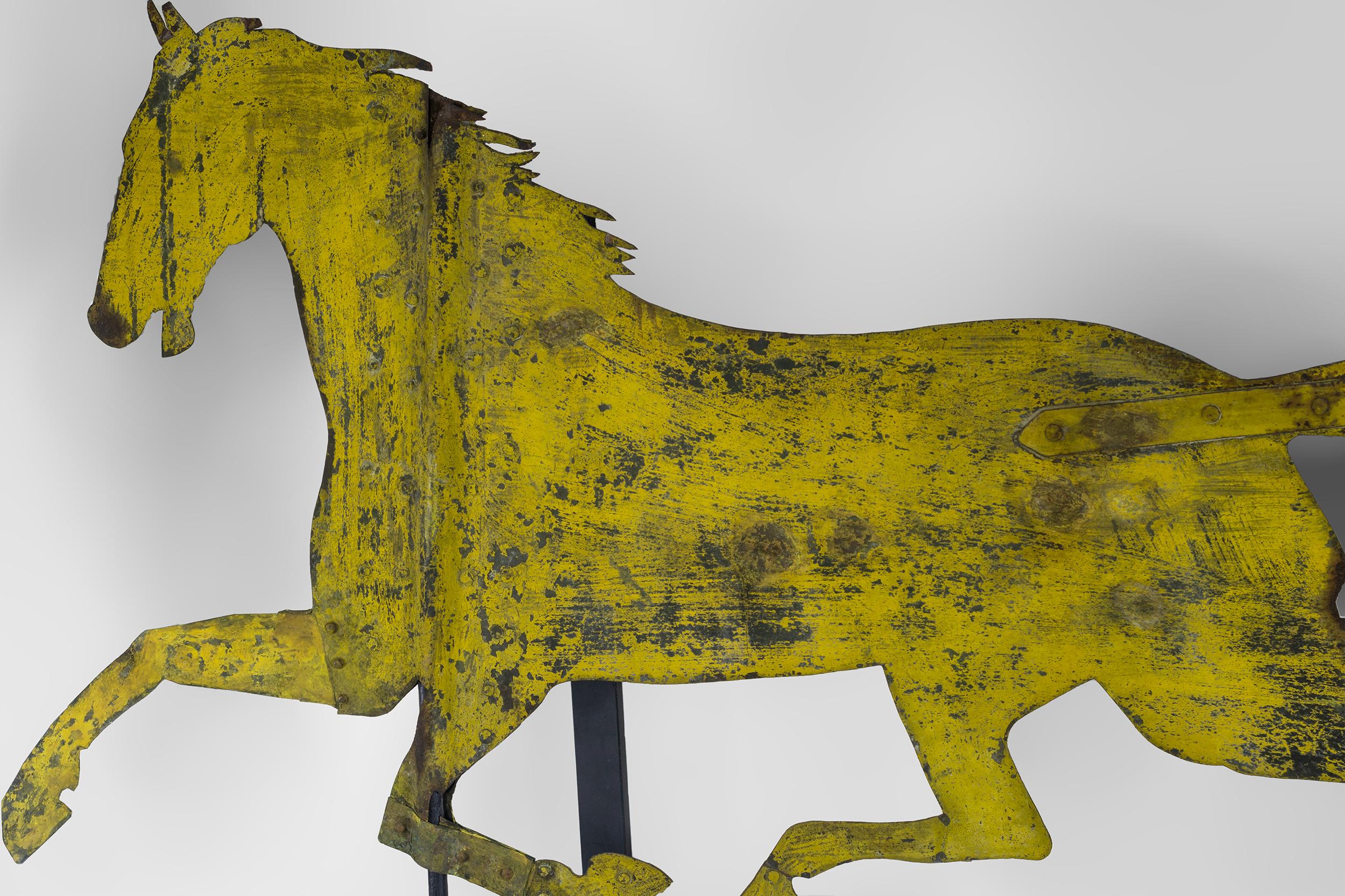 19th Century Painted Sheet Iron Horse Weathervane