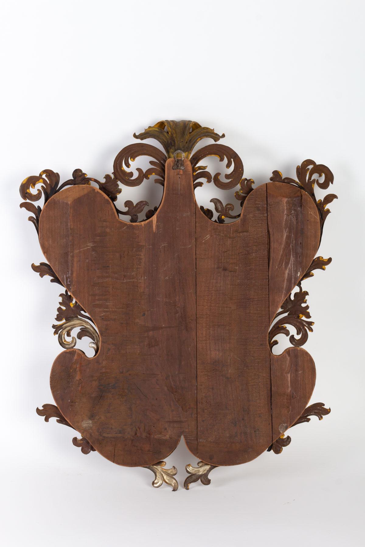 Painted Sheet Metal Mirror, Italy, Late 19th Century 1