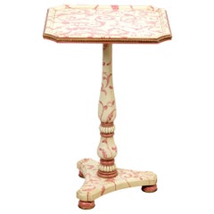 Painted Side Table with Scrolled Foliage
