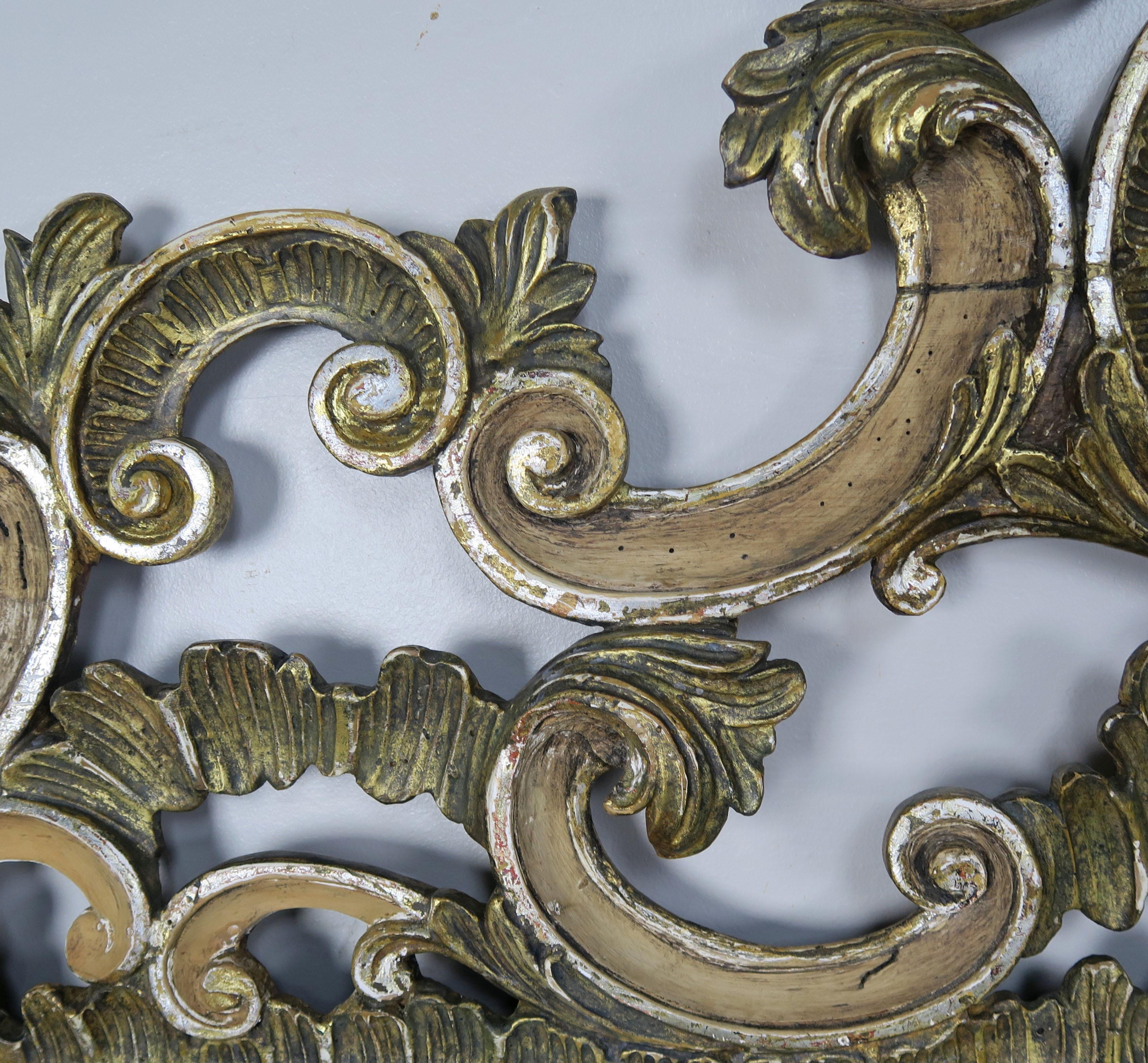 Painted and Silver Gilt Rococo Style Headboard, circa 1930s (Französisch)