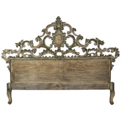 Painted and Silver Gilt Rococo Style Headboard, circa 1930s