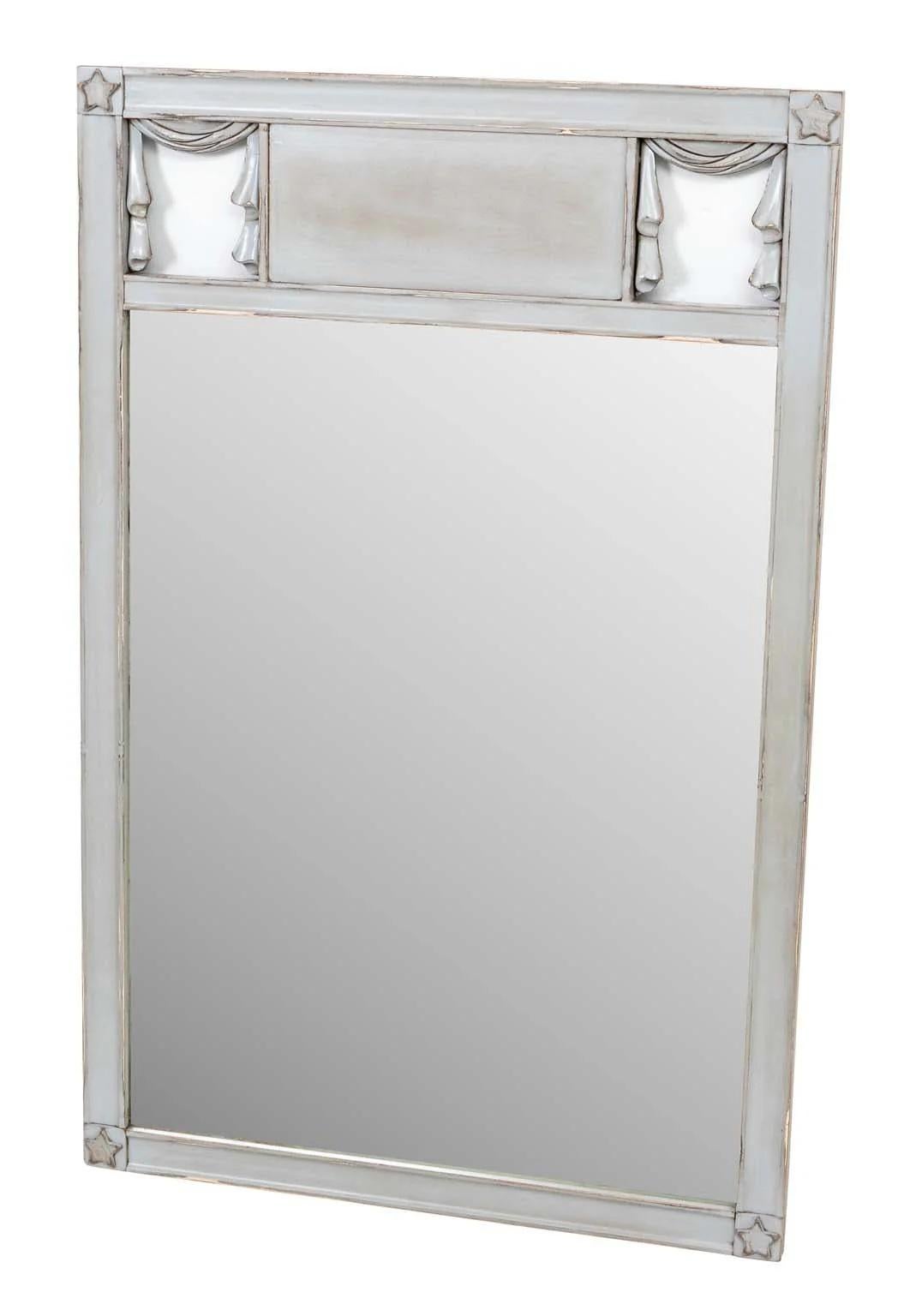 Hollywood Regency Painted Stars And Drapes Mirror For Sale