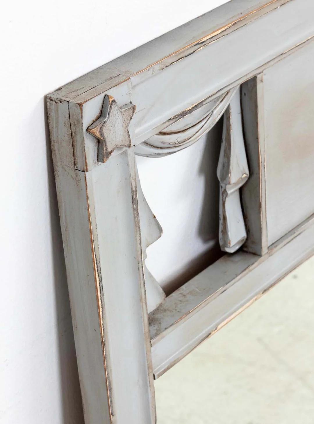 Hand-Painted Painted Stars And Drapes Mirror For Sale