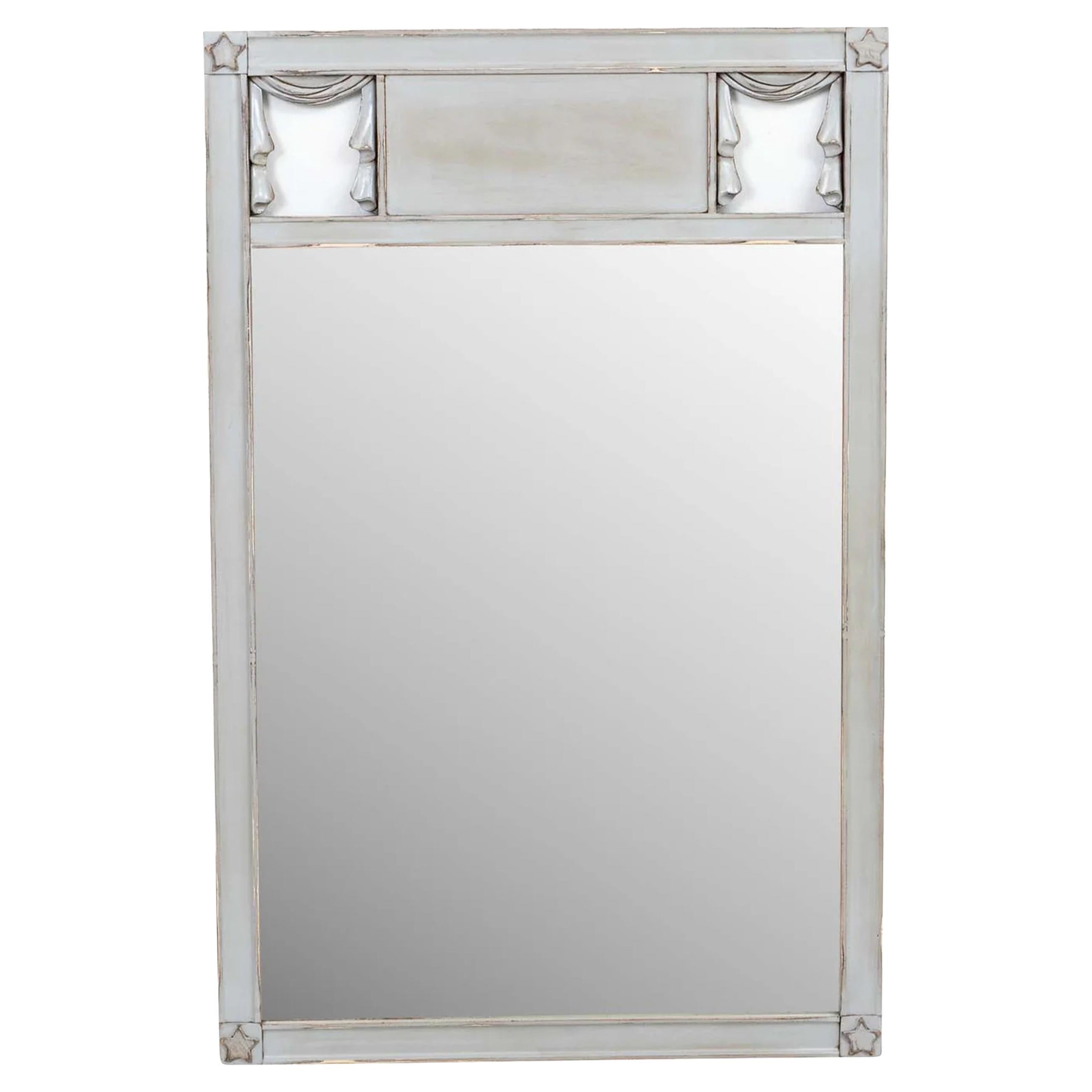 Painted Stars And Drapes Mirror For Sale